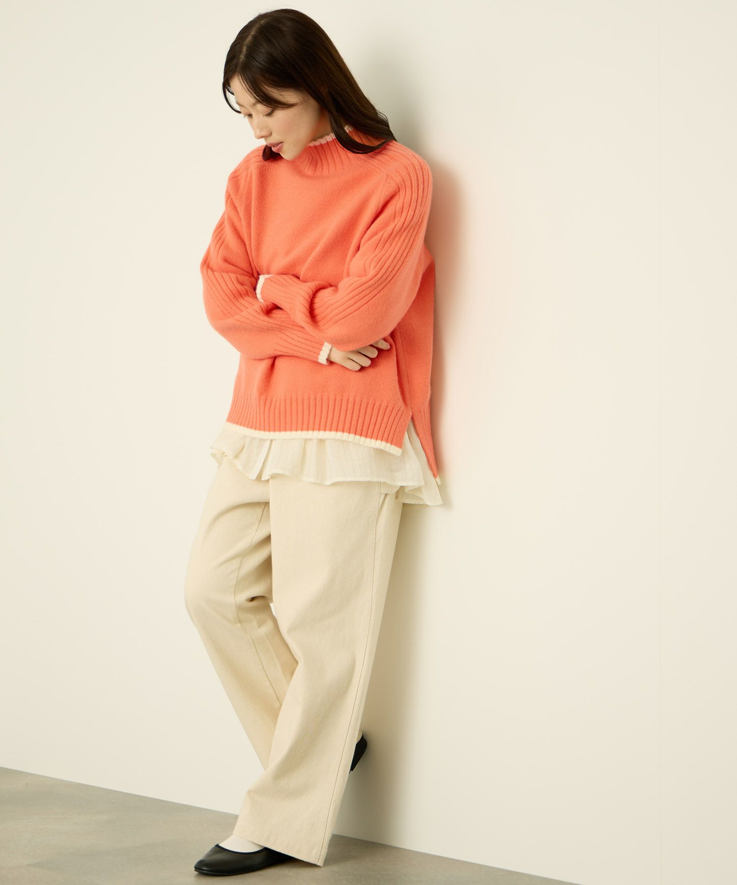 [さらに50%OFF]nAvy もちり もちもち 配色ハイネックニット レディース商品画像-17