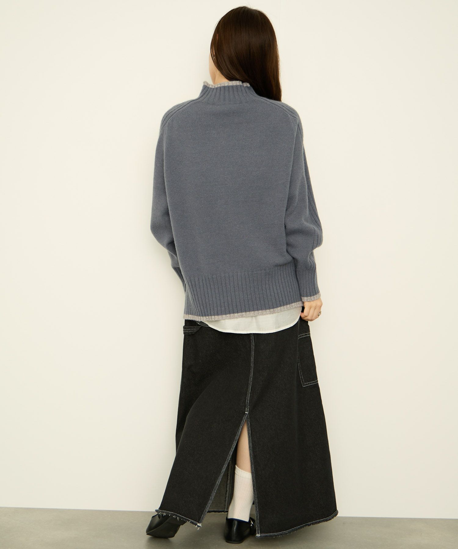 [さらに50%OFF]nAvy もちり もちもち 配色ハイネックニット レディース商品画像-19