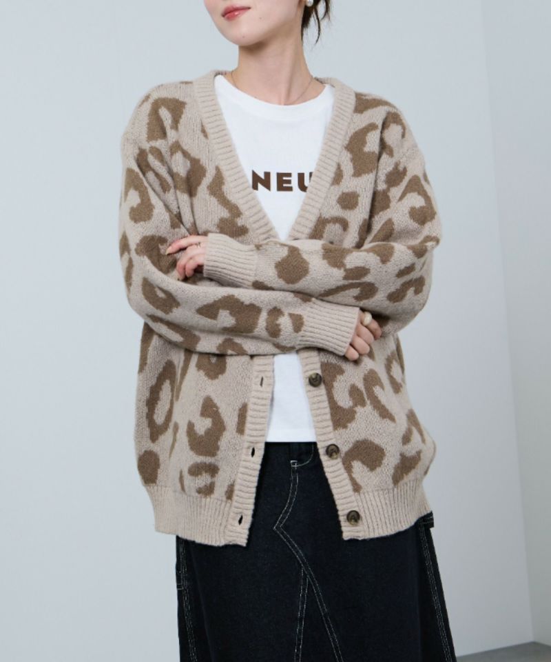nAvy もちり もちもち 総柄ニットカーディガン レディース商品画像-4