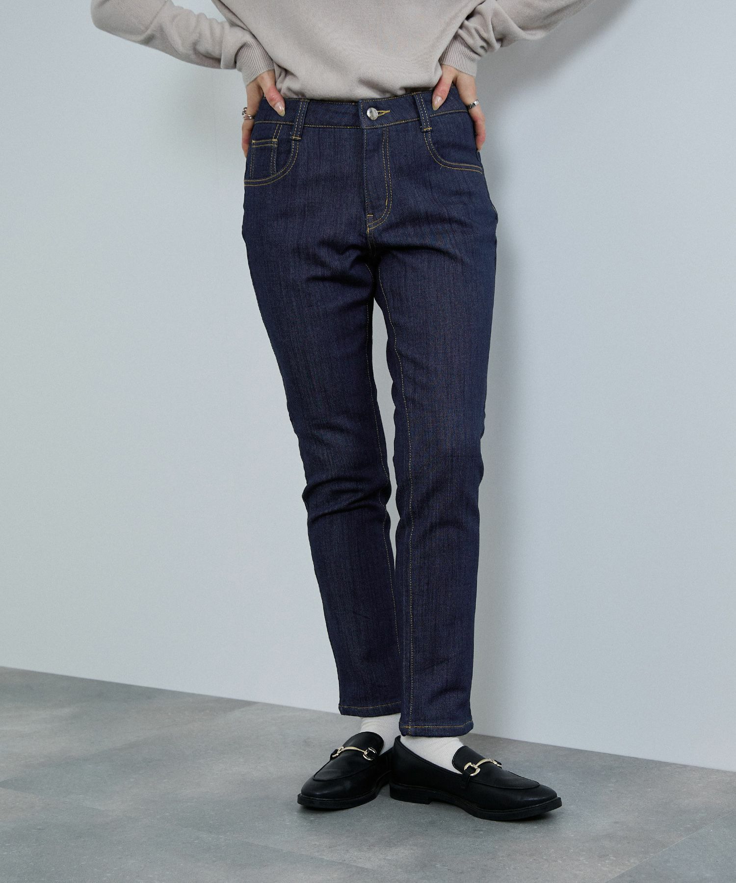 [値下げ]nAvy  マックヒート裏起毛ストレートパンツ レディース商品画像-4