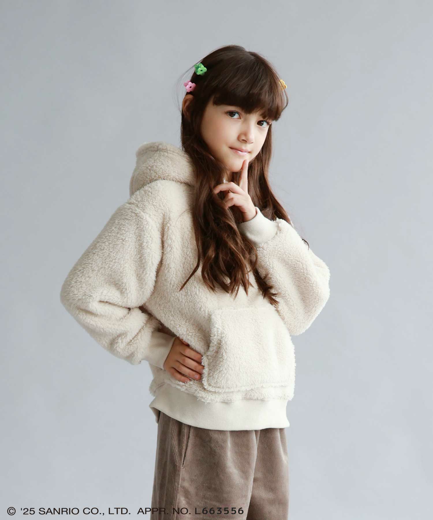 サンリオキャラクターズ ハローキティ もこもこプルオーバーパーカー キッズ商品画像-2