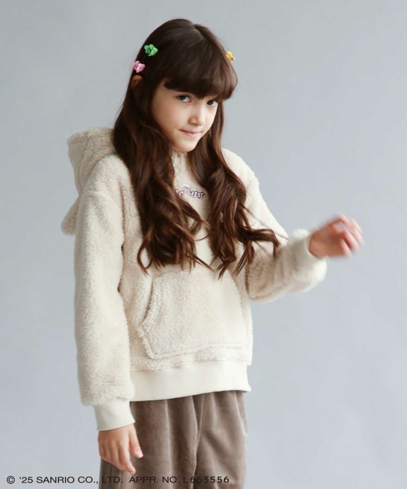 サンリオキャラクターズ ハローキティ もこもこプルオーバーパーカー キッズ商品画像-4