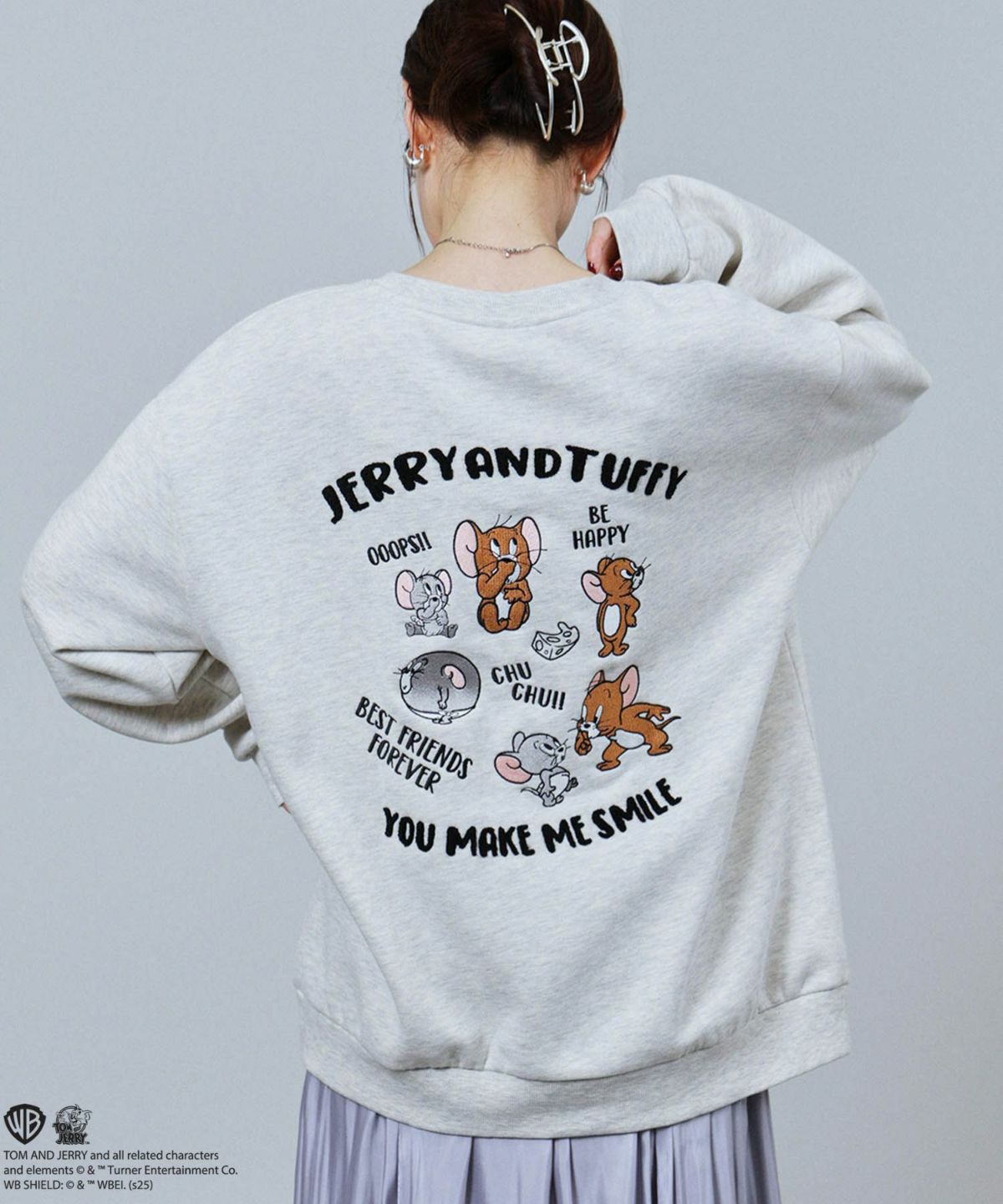 Tom and Jerry 刺繍トレーナー メンズ