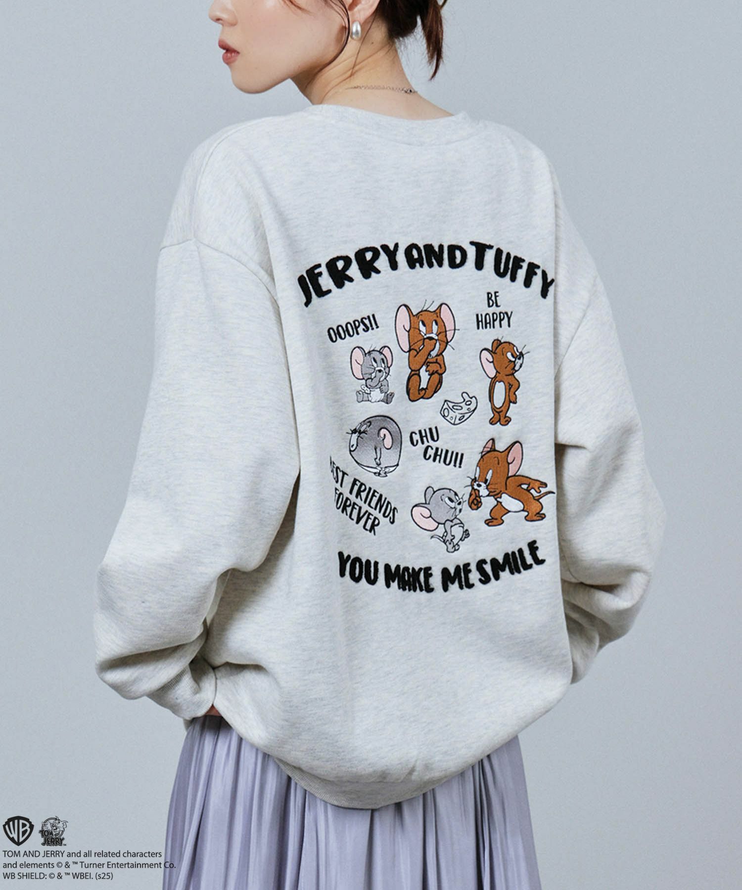 Tom and Jerry 刺繍トレーナー メンズ