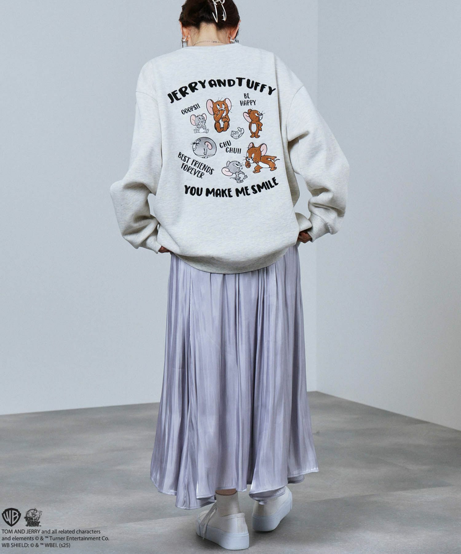 Tom and Jerry 刺繍トレーナー メンズ