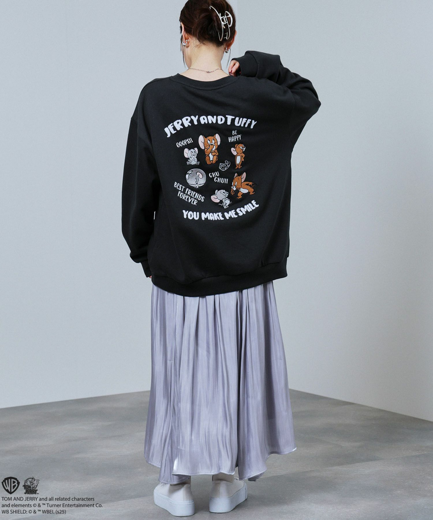 Tom and Jerry 刺繍トレーナー メンズ