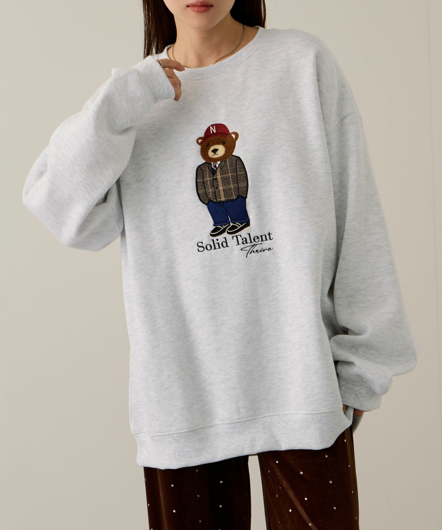 QUASH ベアーサガラ刺繍トレーナー メンズ