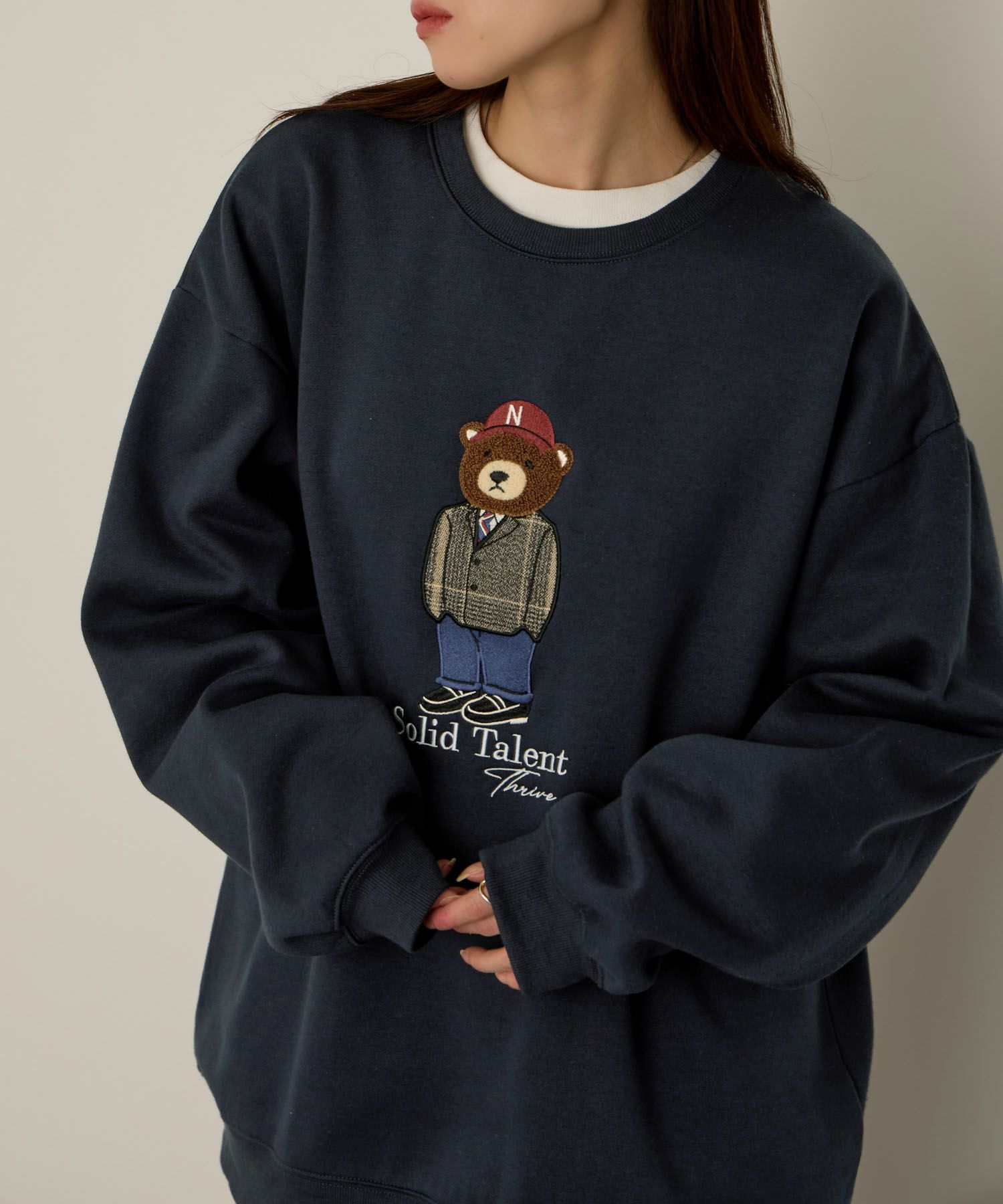 QUASH ベアーサガラ刺繍トレーナー メンズ