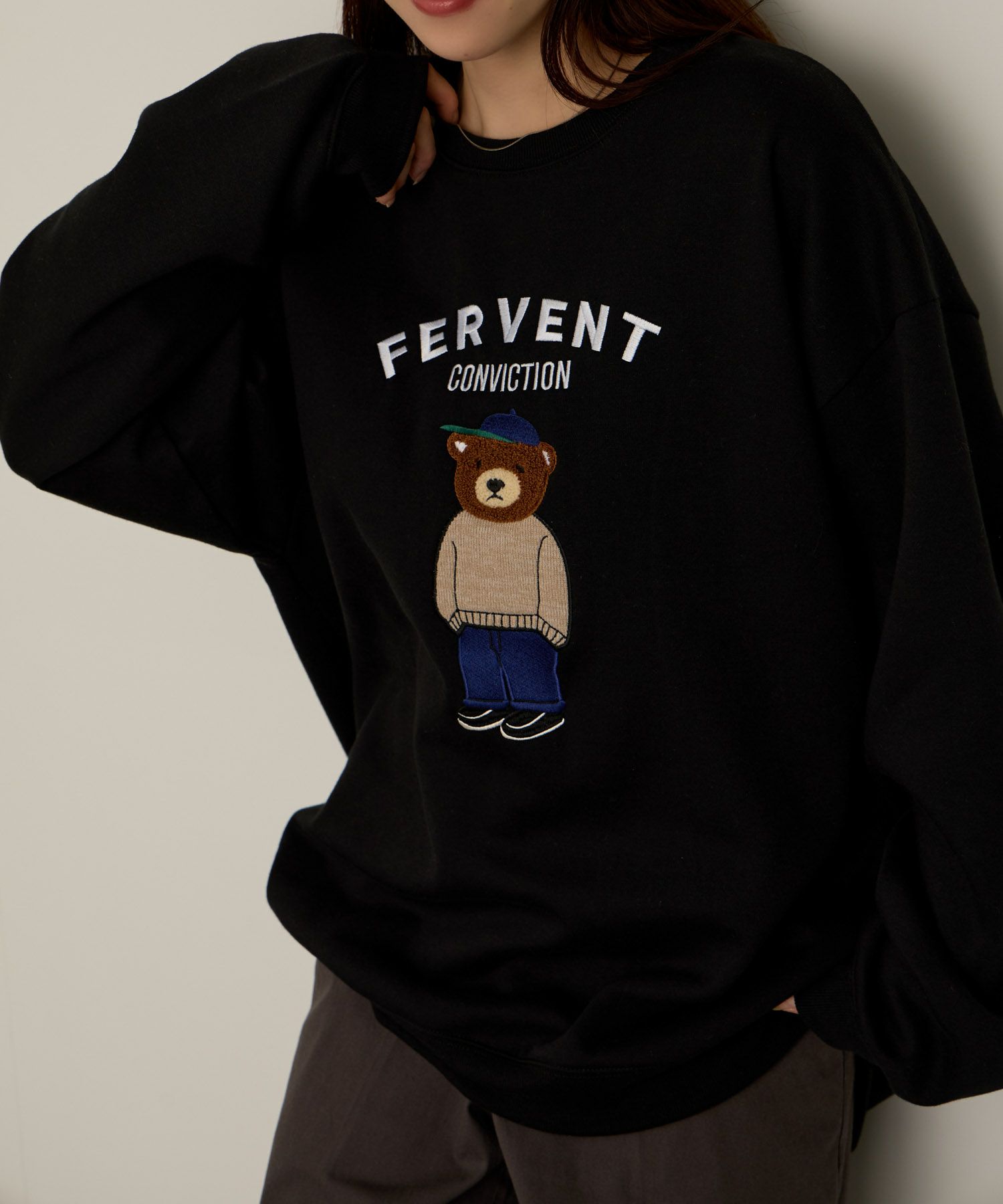 QUASH ベアーサガラ刺繍トレーナー メンズ