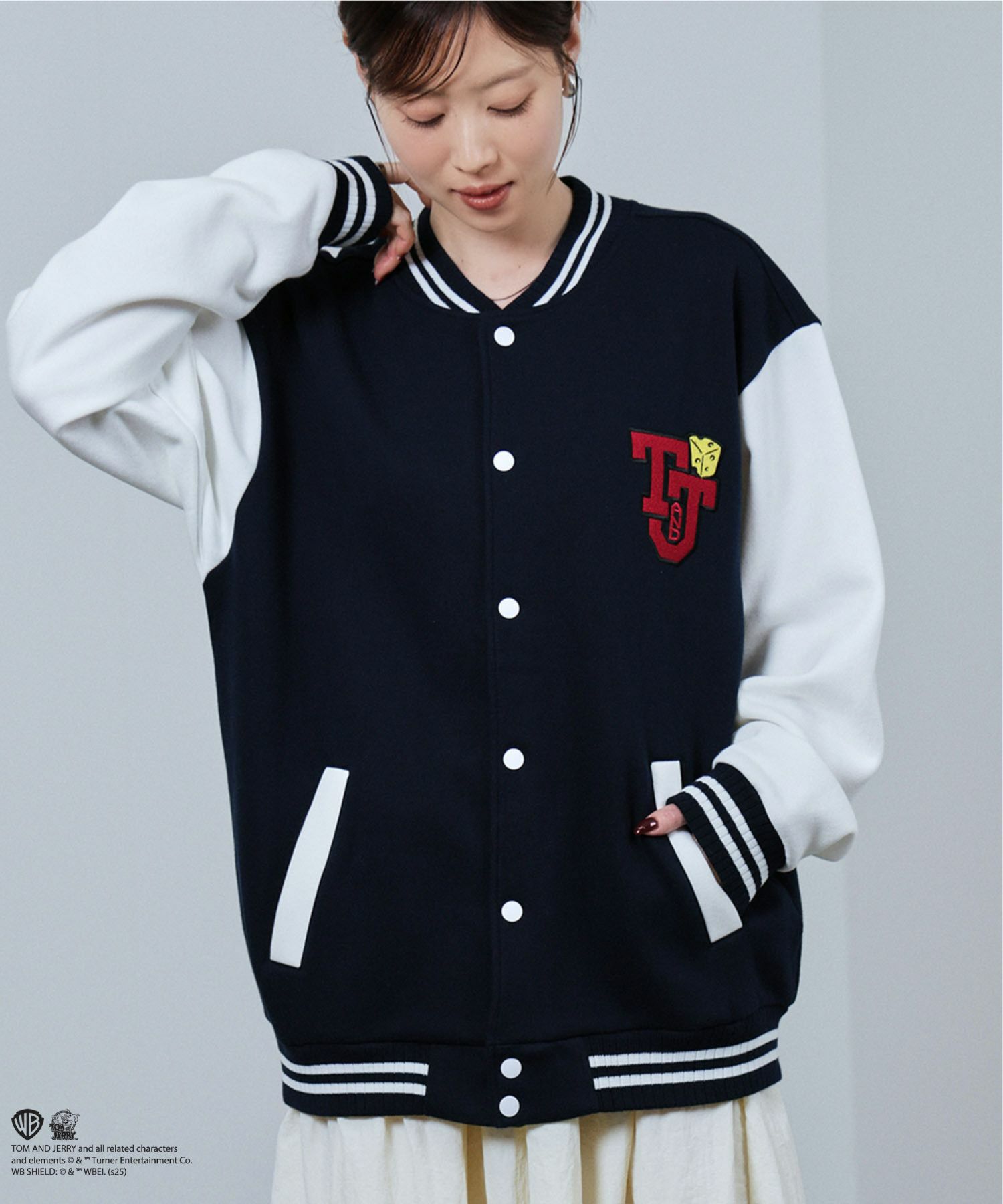 Tom and Jerry バック刺繍スタジャン メンズ