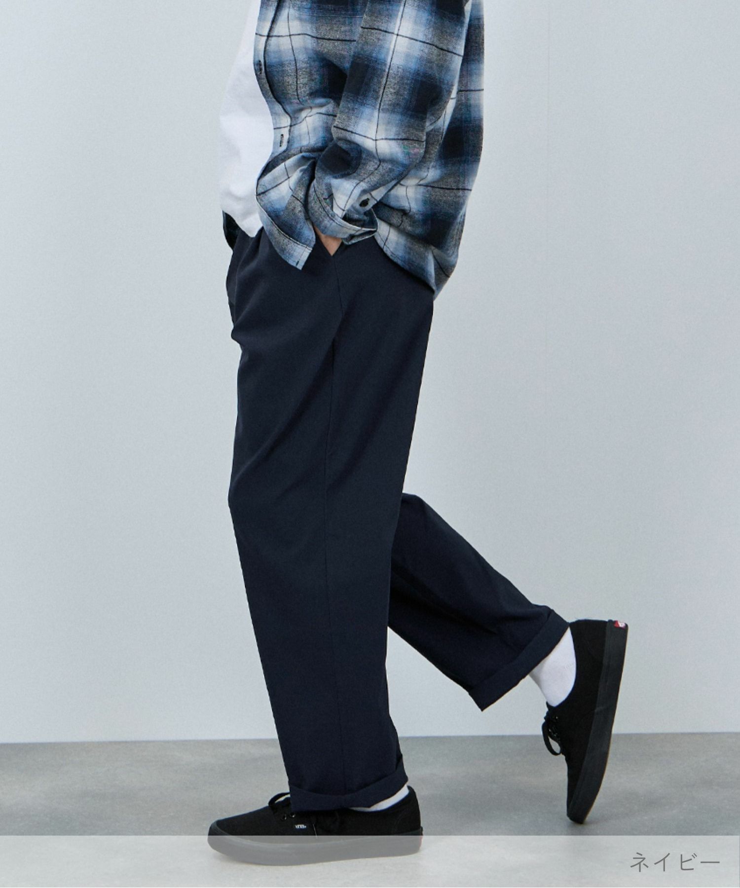 NAVY  毎日はきたくなるラクラクパンツ 「マイラク」 ワイドパンツ メンズ商品画像-3