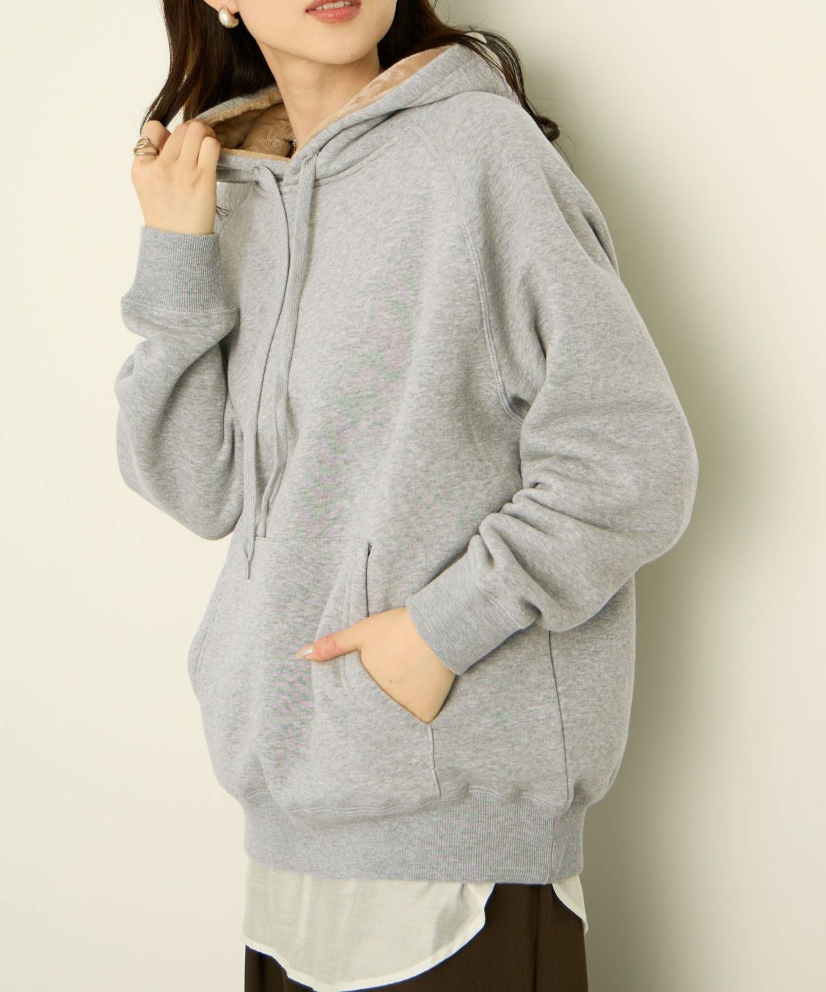 nAvy 裏シャギーパーカー レディース