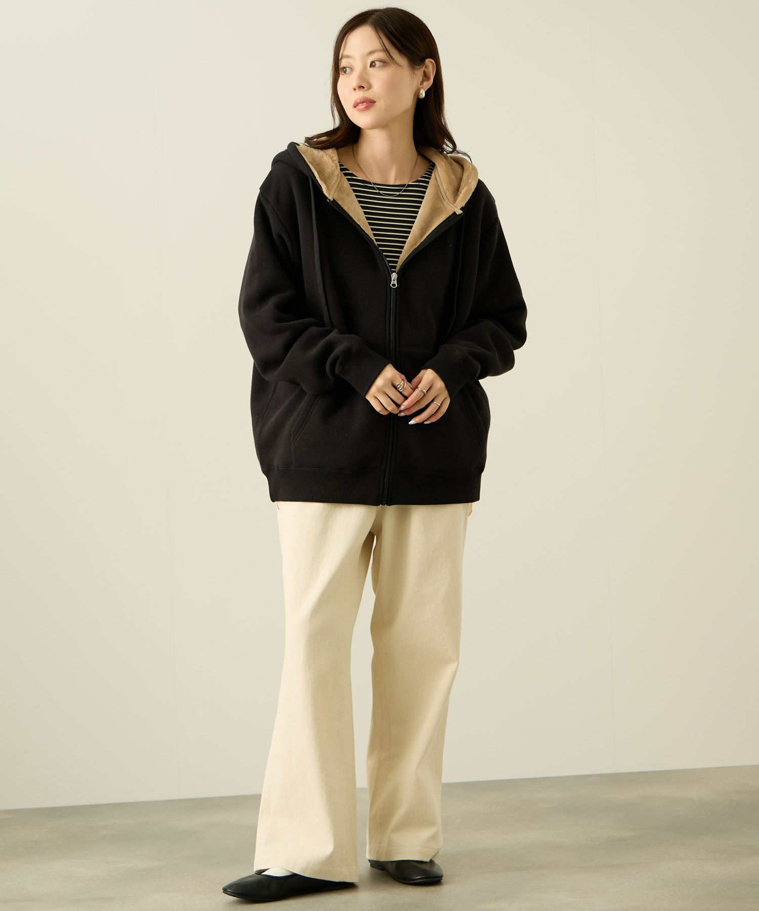 nAvy 裏シャギージップパーカー レディース商品画像-13