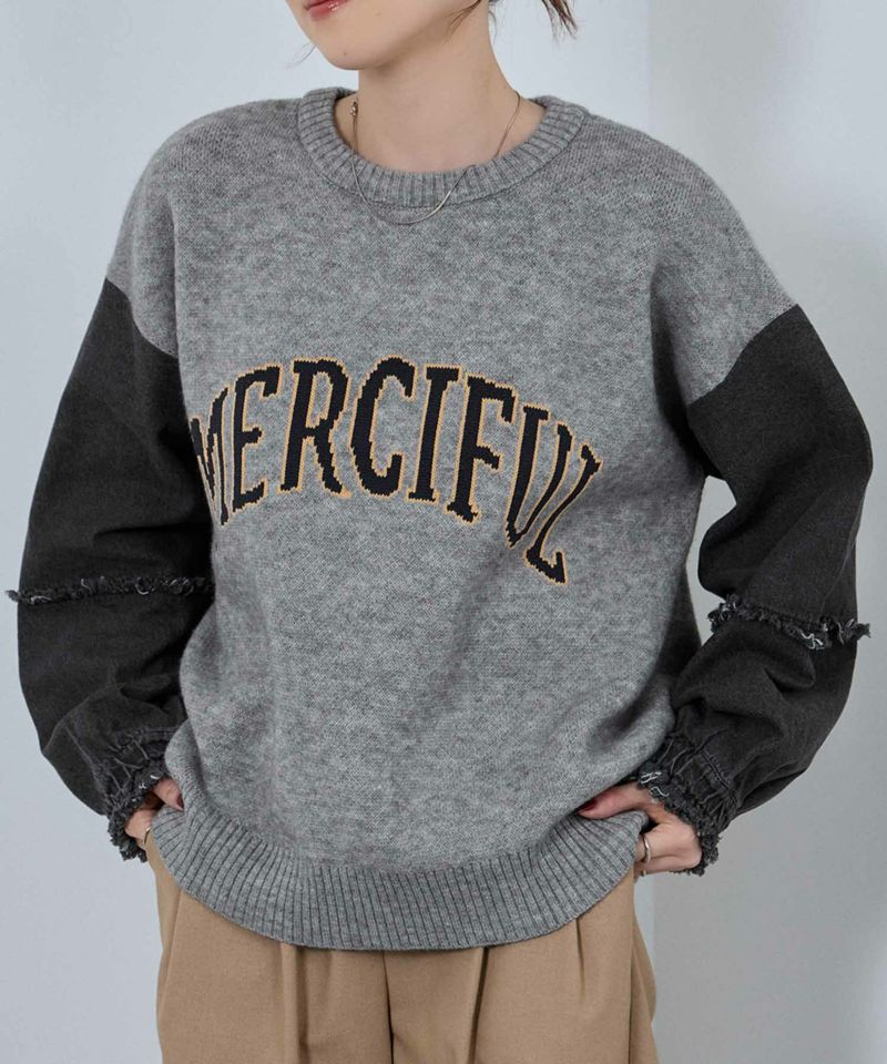 nAvy  ニット×デニムプルオーバー レディース商品画像-2