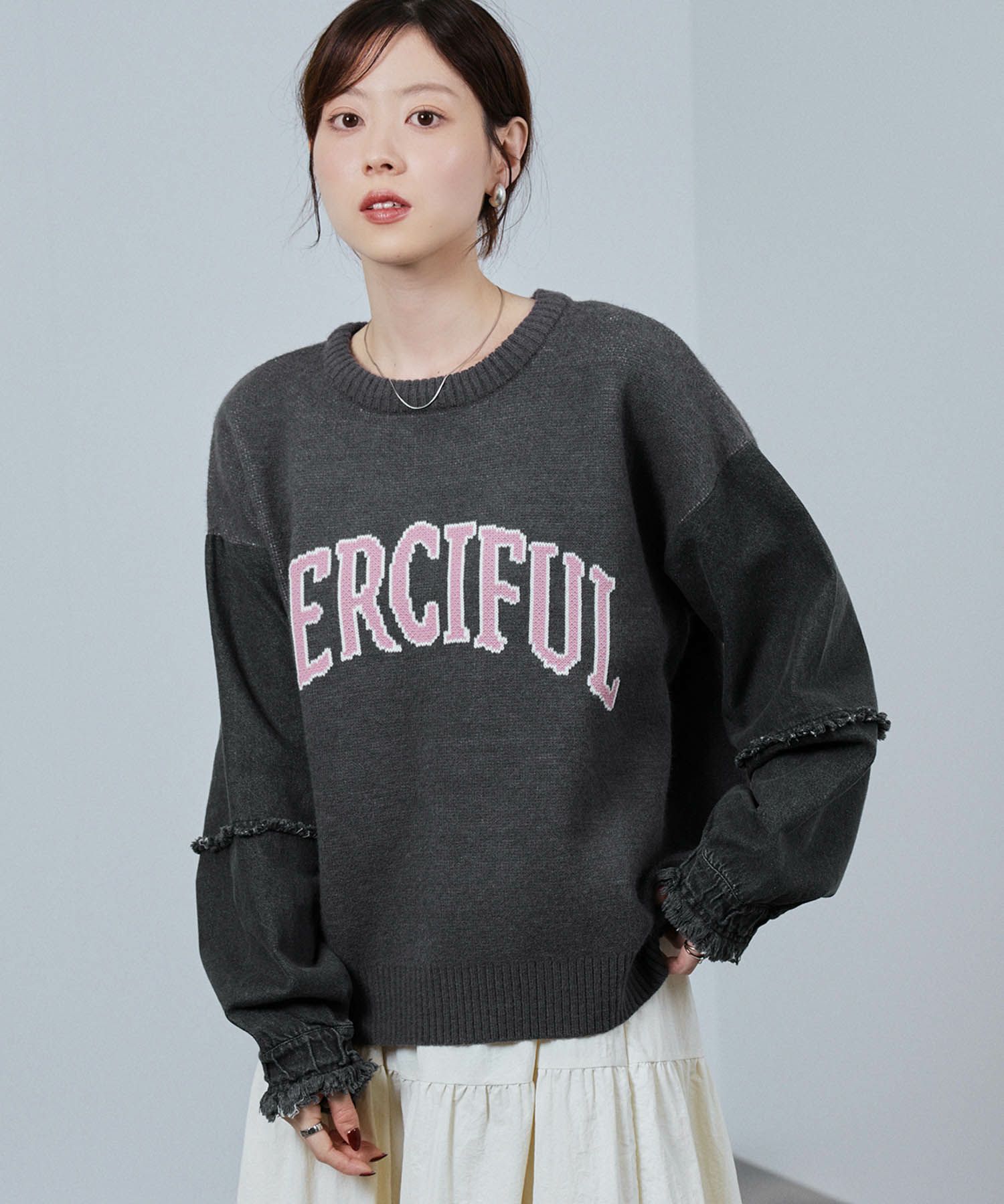 [値下げ]nAvy  ニット×デニムプルオーバー レディース商品画像-3
