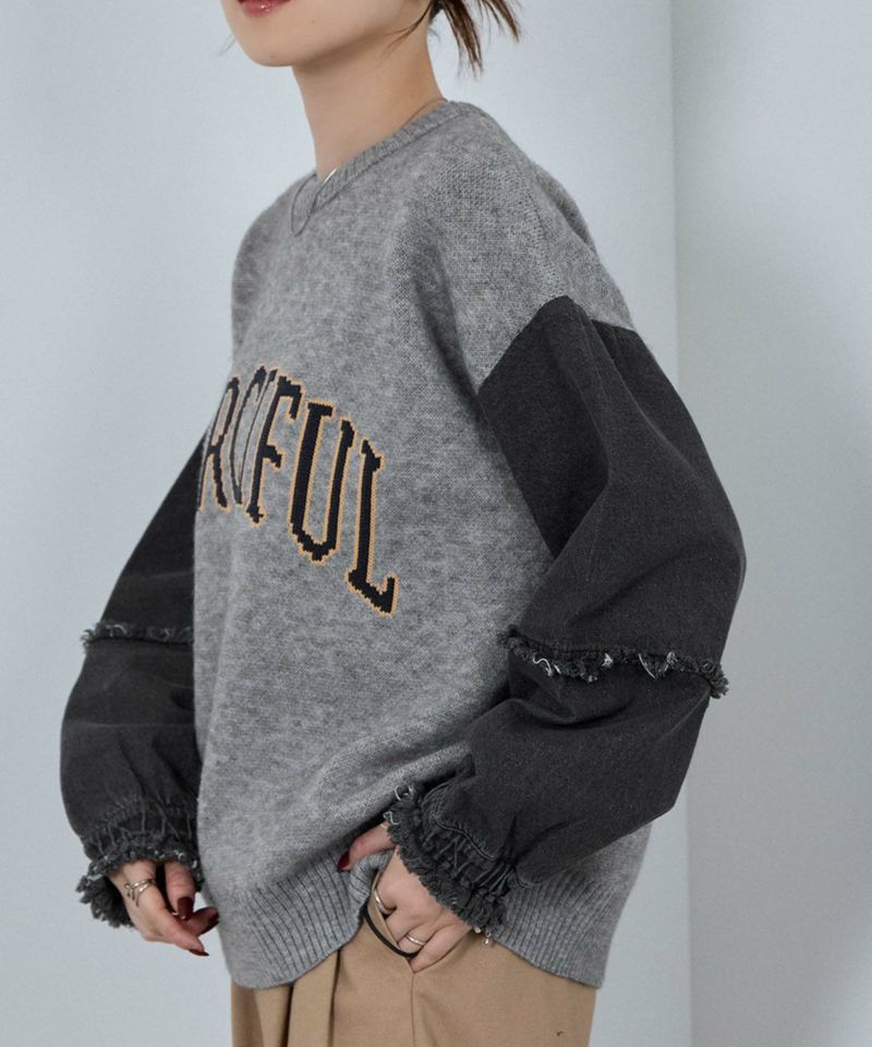 nAvy  ニット×デニムプルオーバー レディース商品画像-5