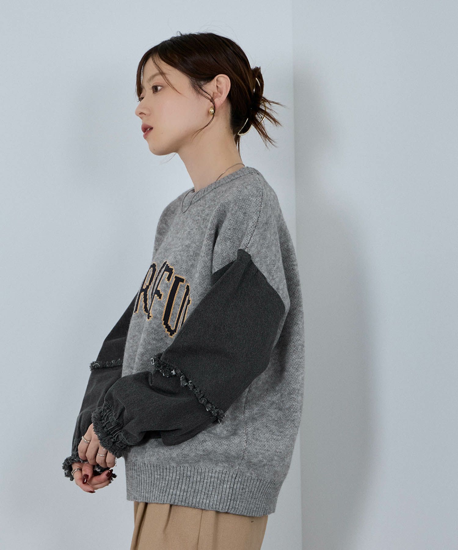 nAvy  ニット×デニムプルオーバー レディース商品画像-6