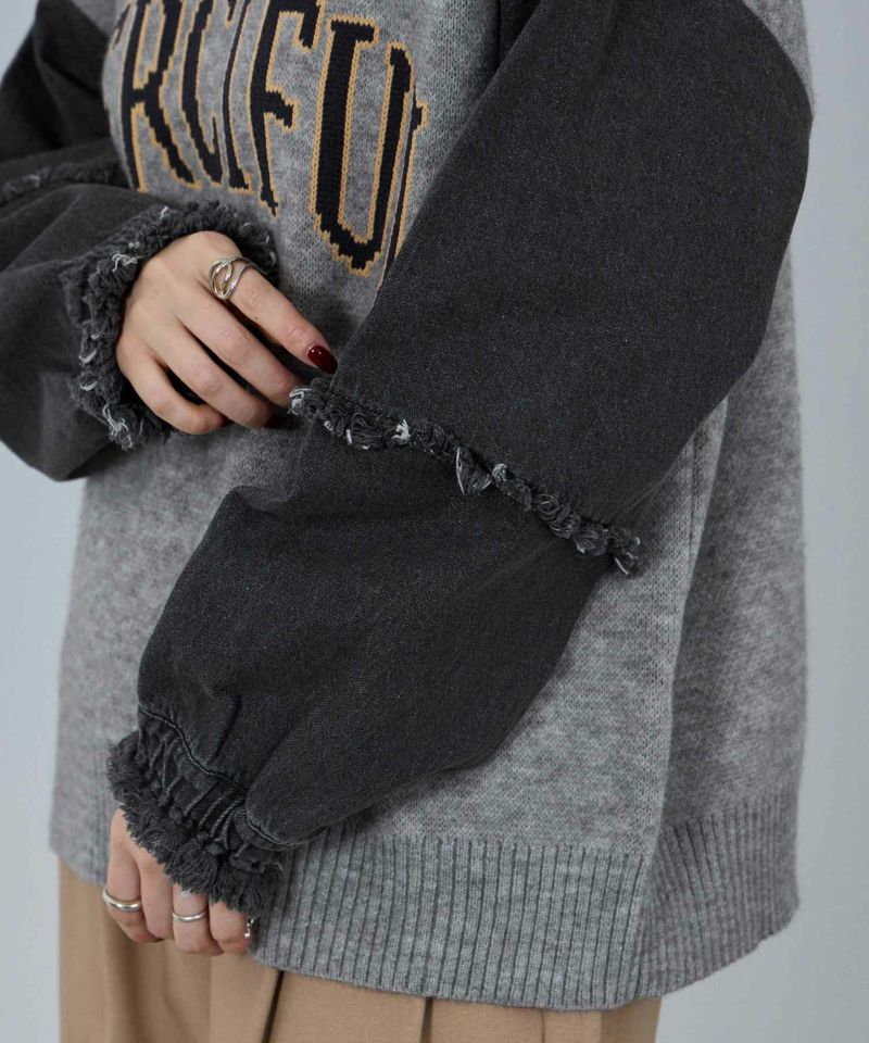 [値下げ]nAvy  ニット×デニムプルオーバー レディース商品画像-8