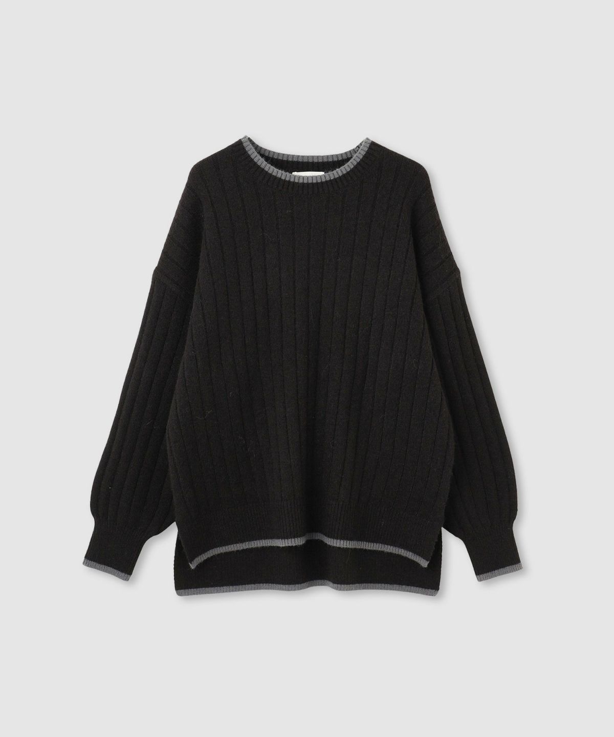 nAvy もちり もちもち 洗えるニット 配色クルーネック レディース