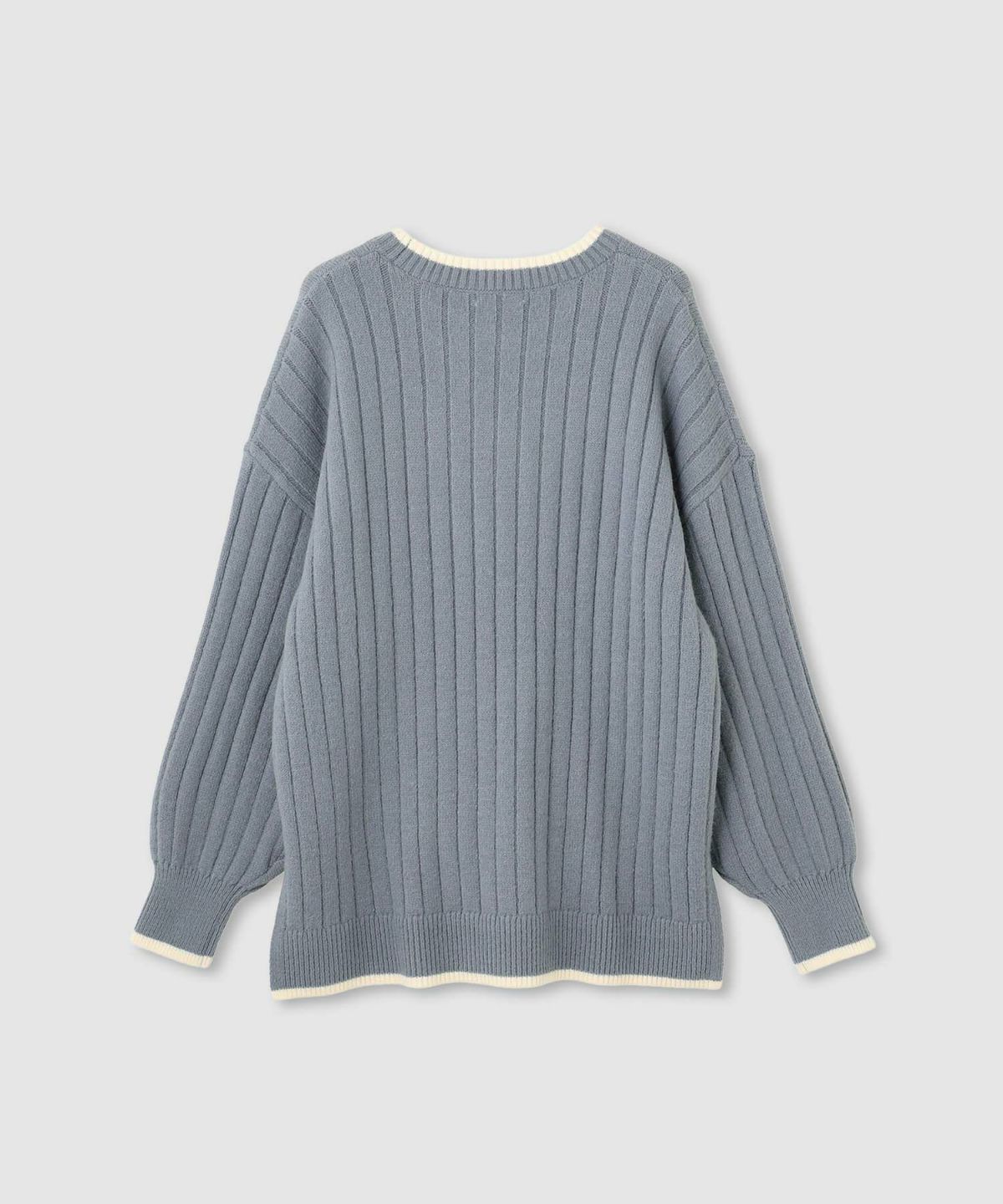 nAvy もちり もちもち 洗えるニット 配色クルーネック レディース