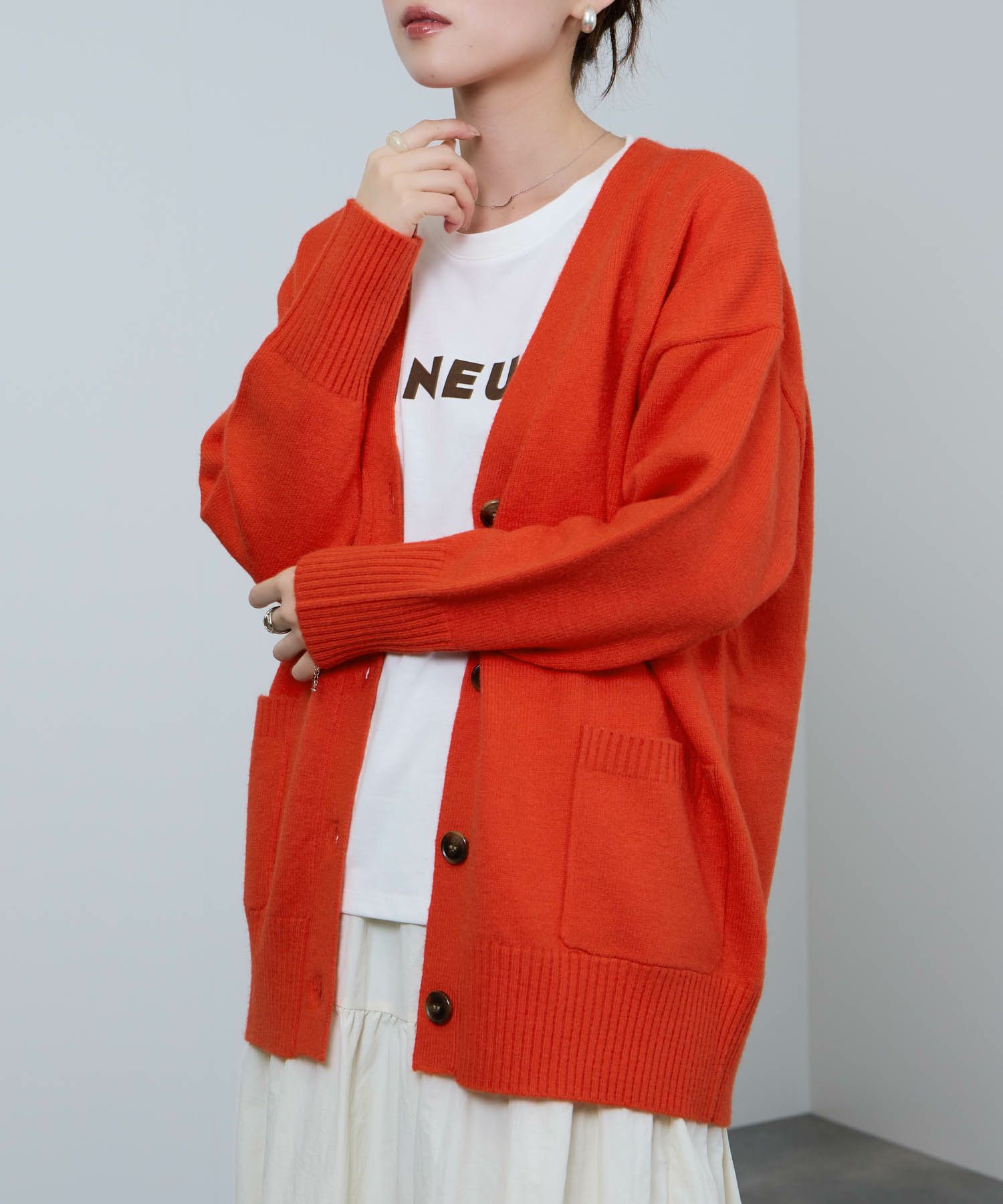 [さらに50%OFF]nAvy もちり もちもち 洗えるニット Vネックカーディガン レディース商品画像-5