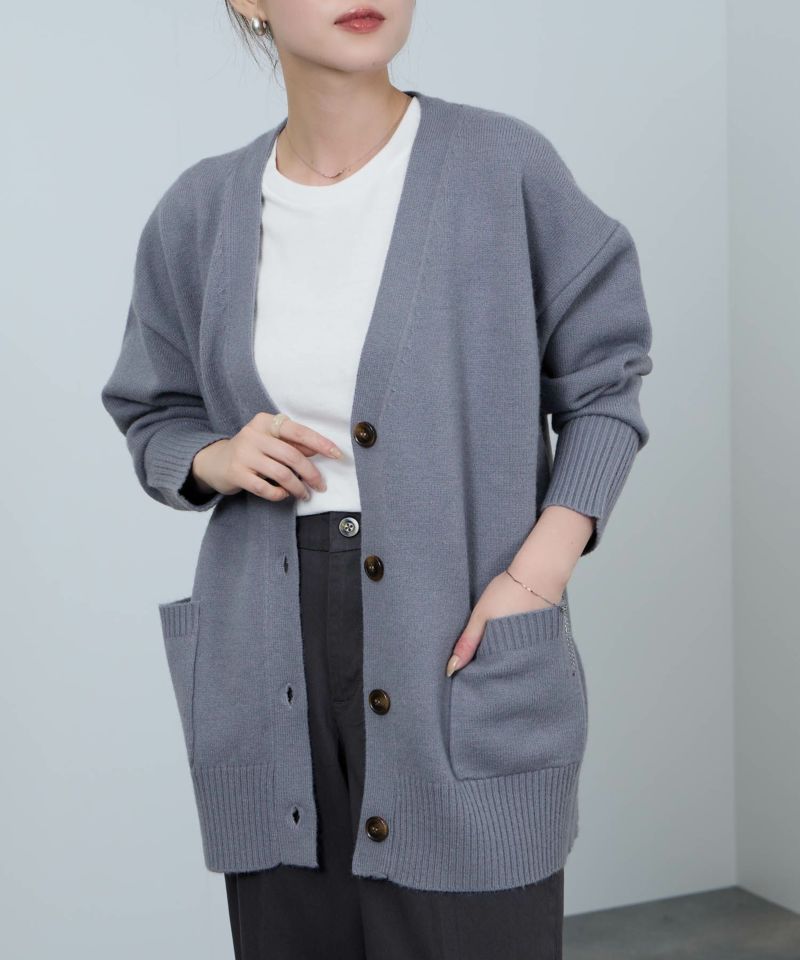 nAvy もちり もちもち 洗えるニット Vネックカーディガン レディース商品画像-12