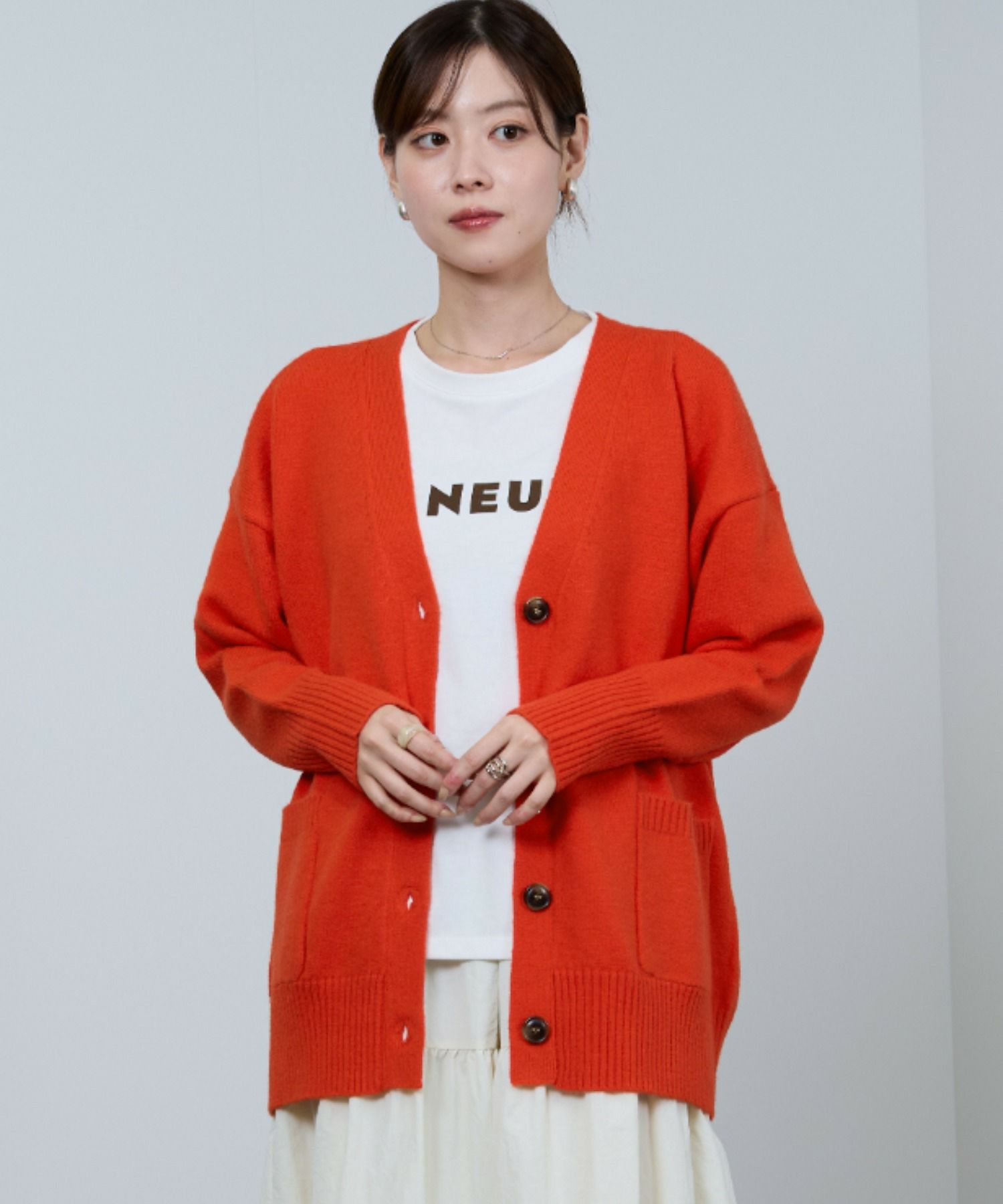 [さらに50%OFF]nAvy もちり もちもち 洗えるニット Vネックカーディガン レディース商品画像-16