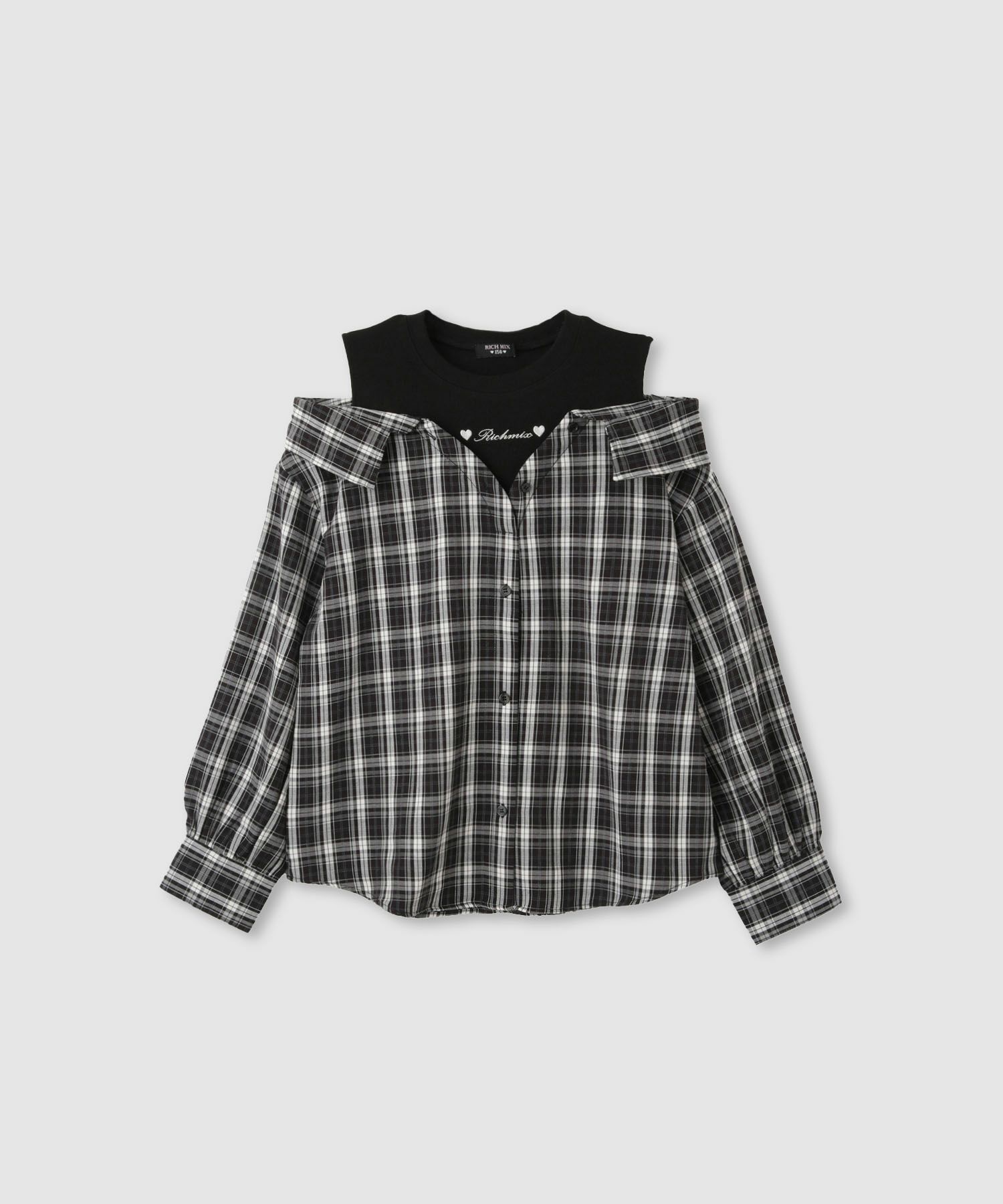 [期間限定価格]RICH MIX 肩あきフェイクシャツ キッズ