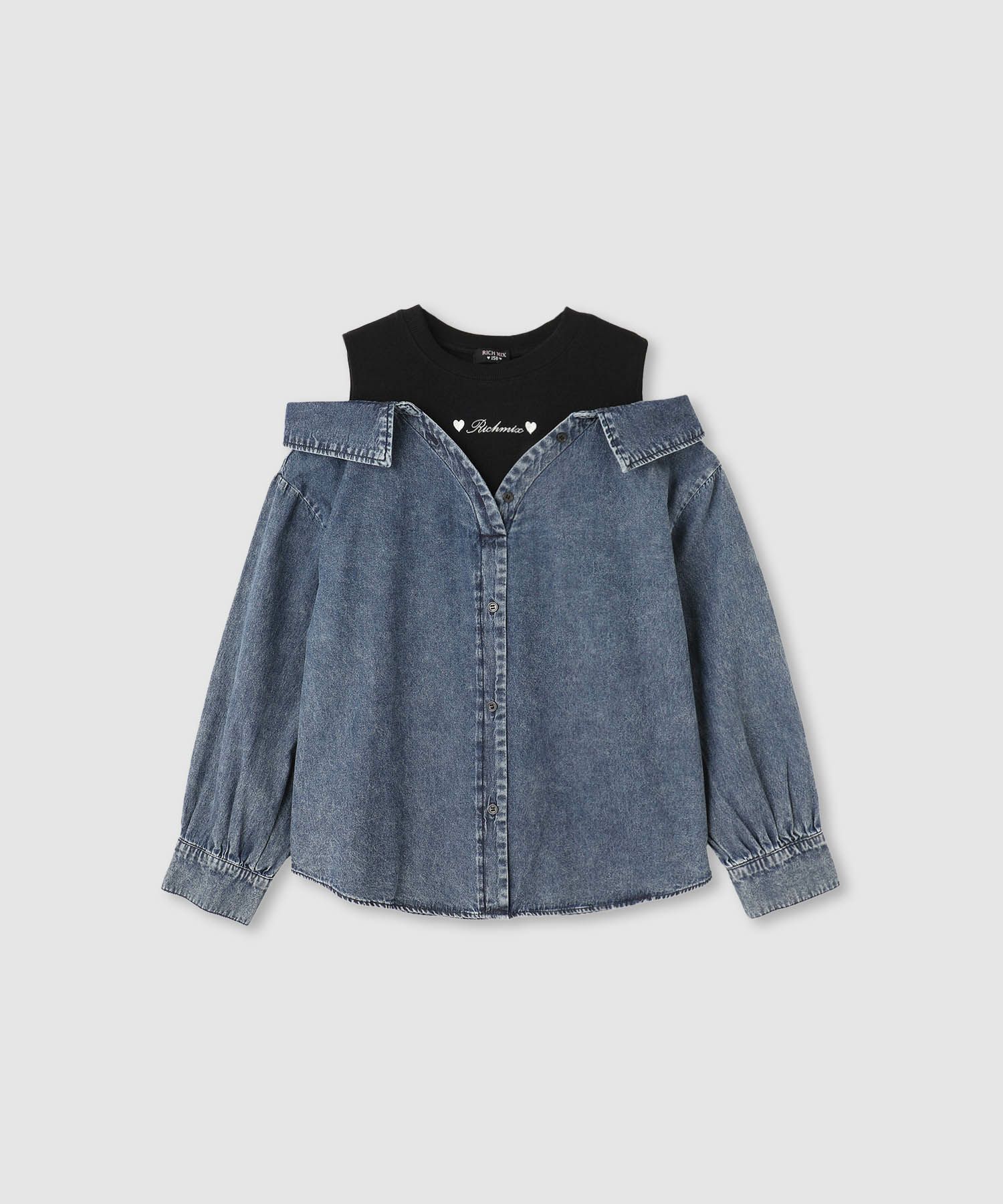 RICH MIX  肩あきフェイクシャツ キッズ商品画像-2