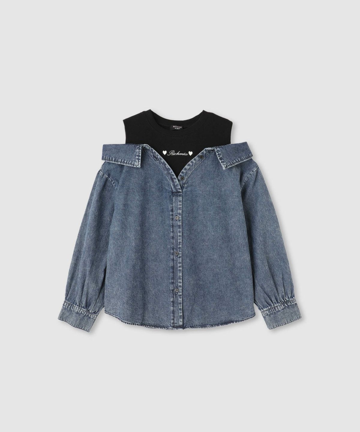 [期間限定価格]RICH MIX 肩あきフェイクシャツ キッズ