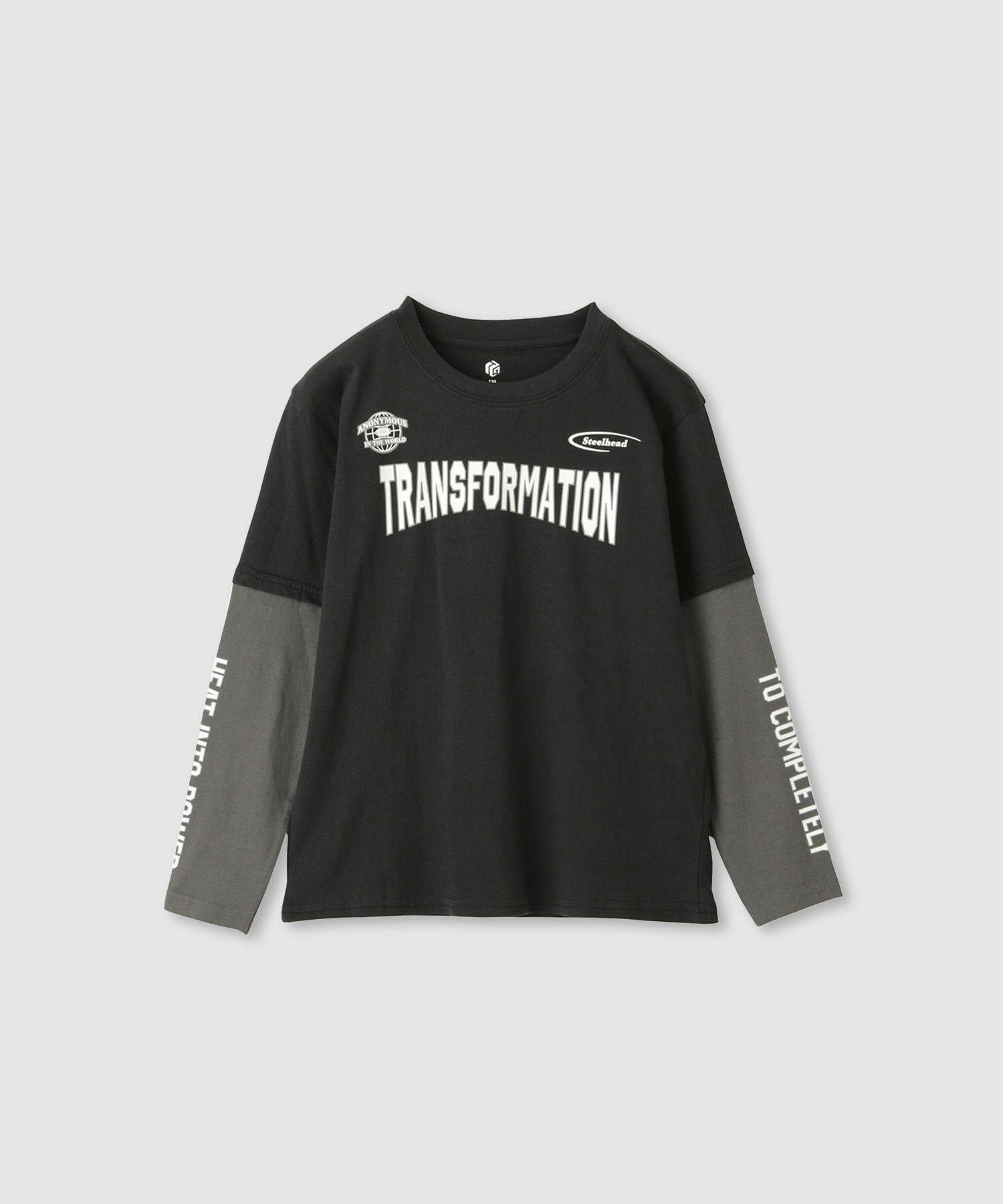 T-GRAPHICS 袖フェイク長袖Tシャツ キッズ メール便 対応商品