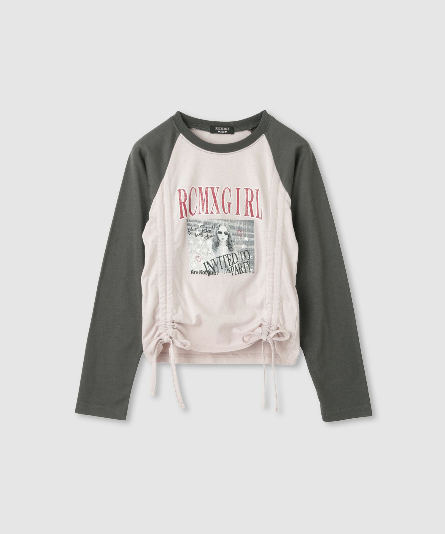 RICH MIX  レースアップ長袖Tシャツ キッズ メール便 対応商品商品画像-1