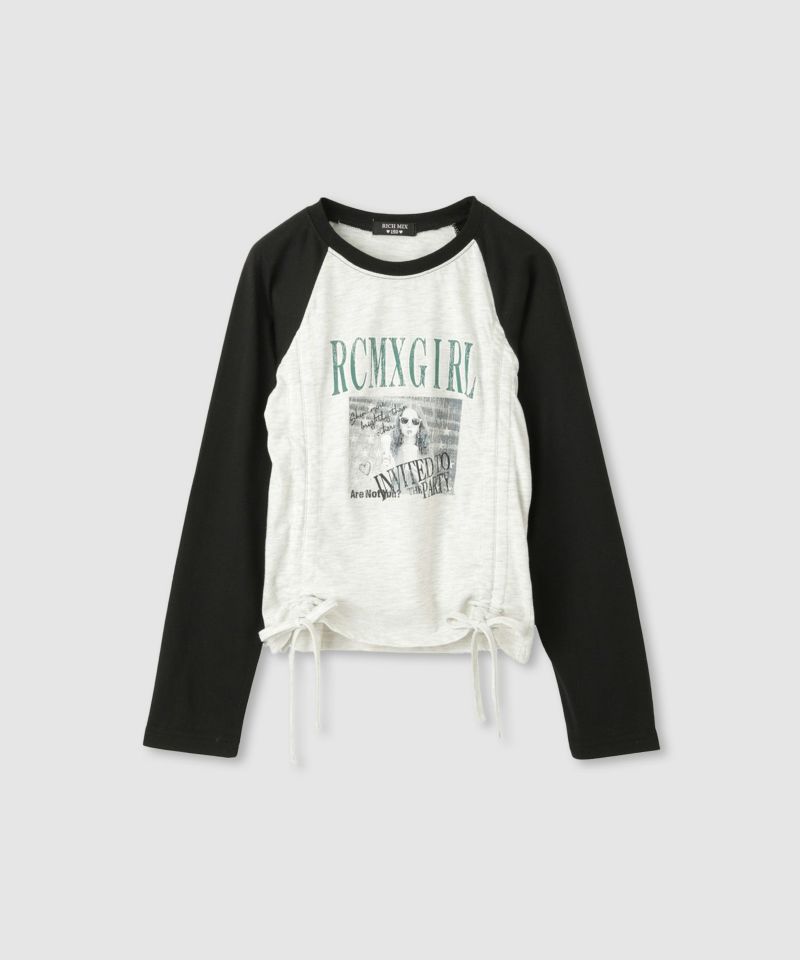 RICH MIX  レースアップ長袖Tシャツ キッズ メール便 対応商品商品画像-2