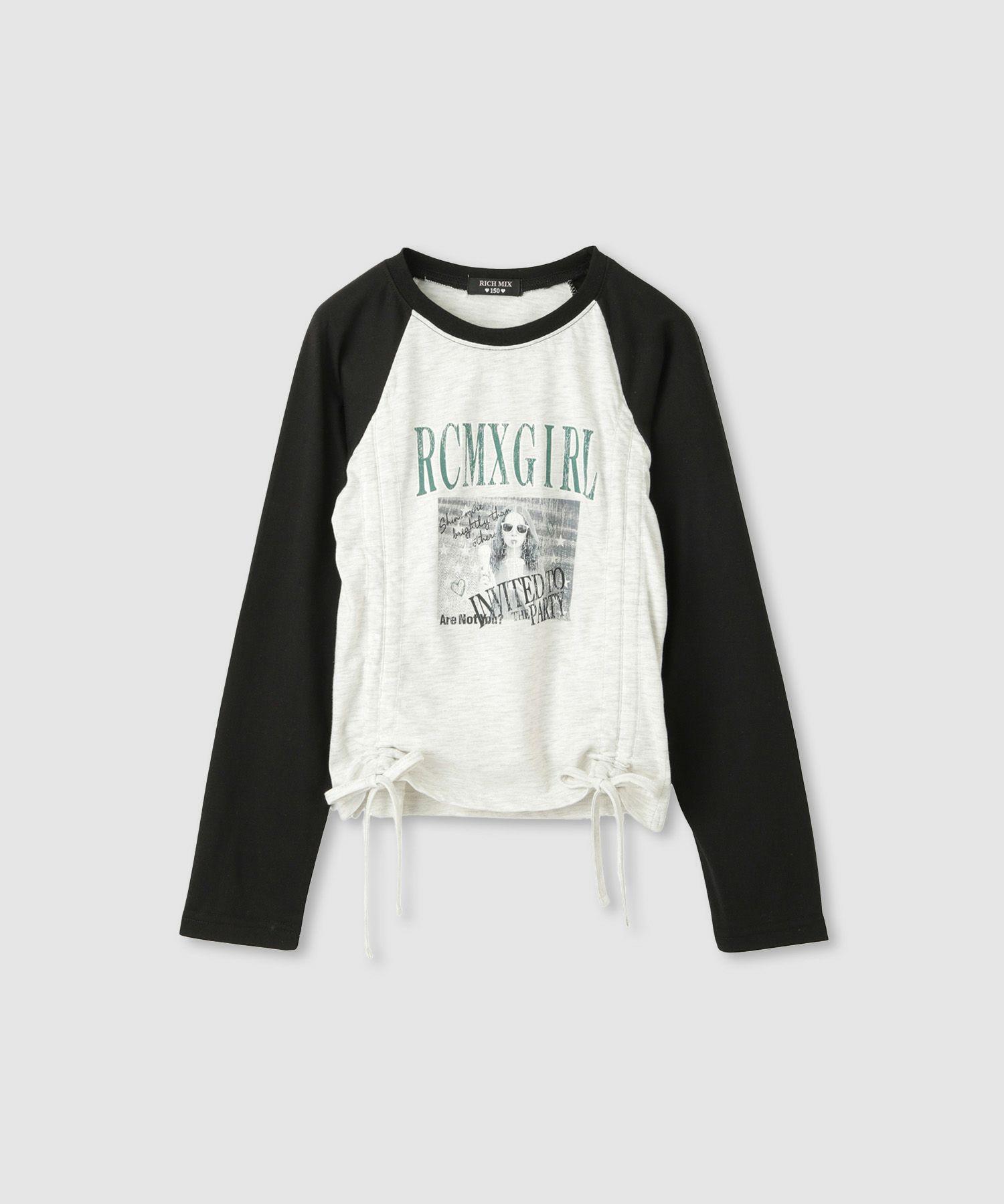 RICH MIX  レースアップ長袖Tシャツ キッズ メール便 対応商品商品画像-2