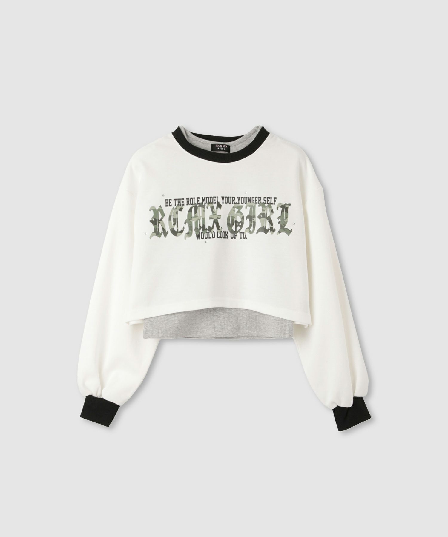 [期間限定価格]RICH MIX ポンチ素材短丈アンサンブル キッズ