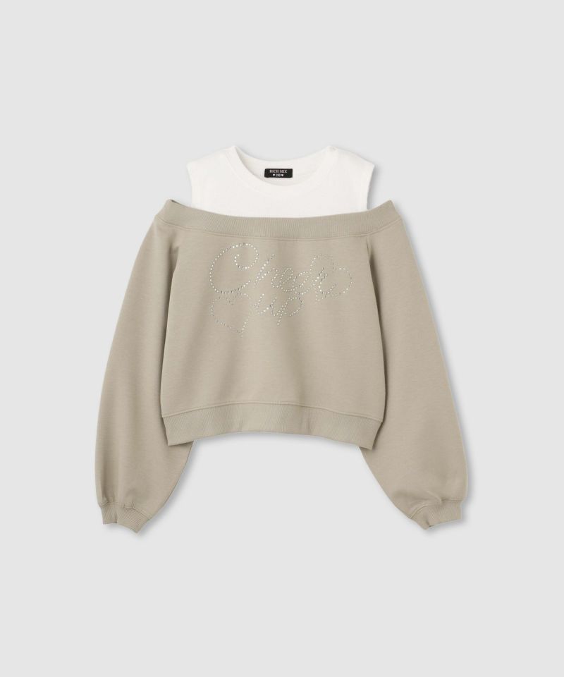 RICH MIX  ポンチ素材肩あきフェイクトレーナー キッズ商品画像-2