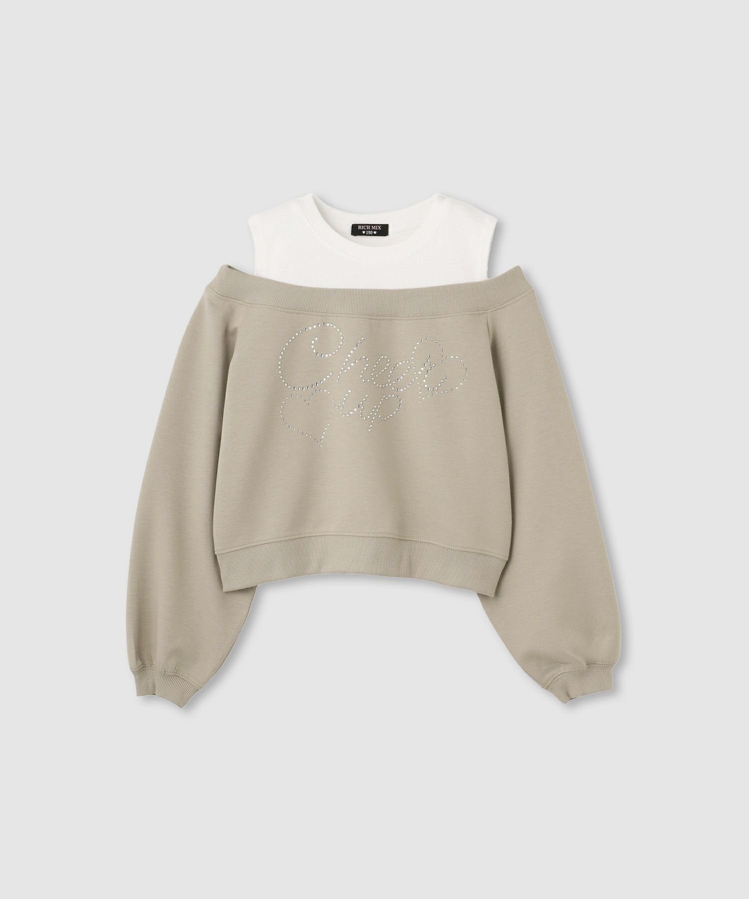 RICH MIX  ポンチ素材肩あきフェイクトレーナー キッズ商品画像-2