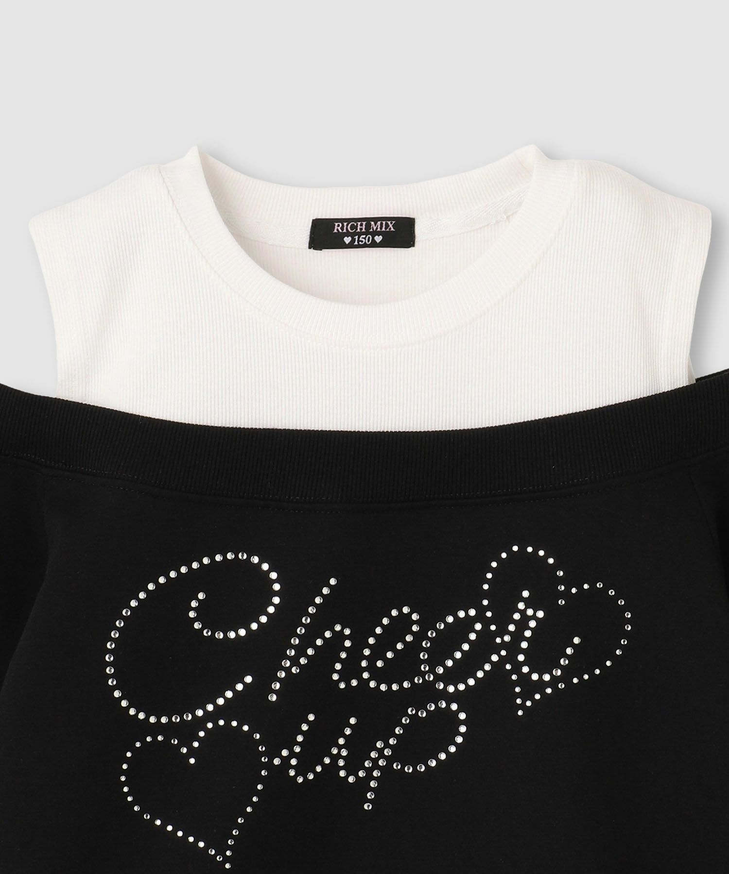 RICH MIX  ポンチ素材肩あきフェイクトレーナー キッズ商品画像-4