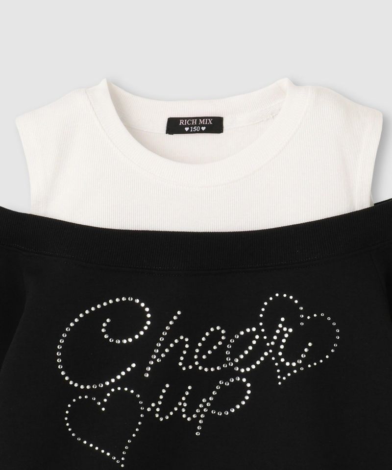 RICH MIX  ポンチ素材肩あきフェイクトレーナー キッズ商品画像-4