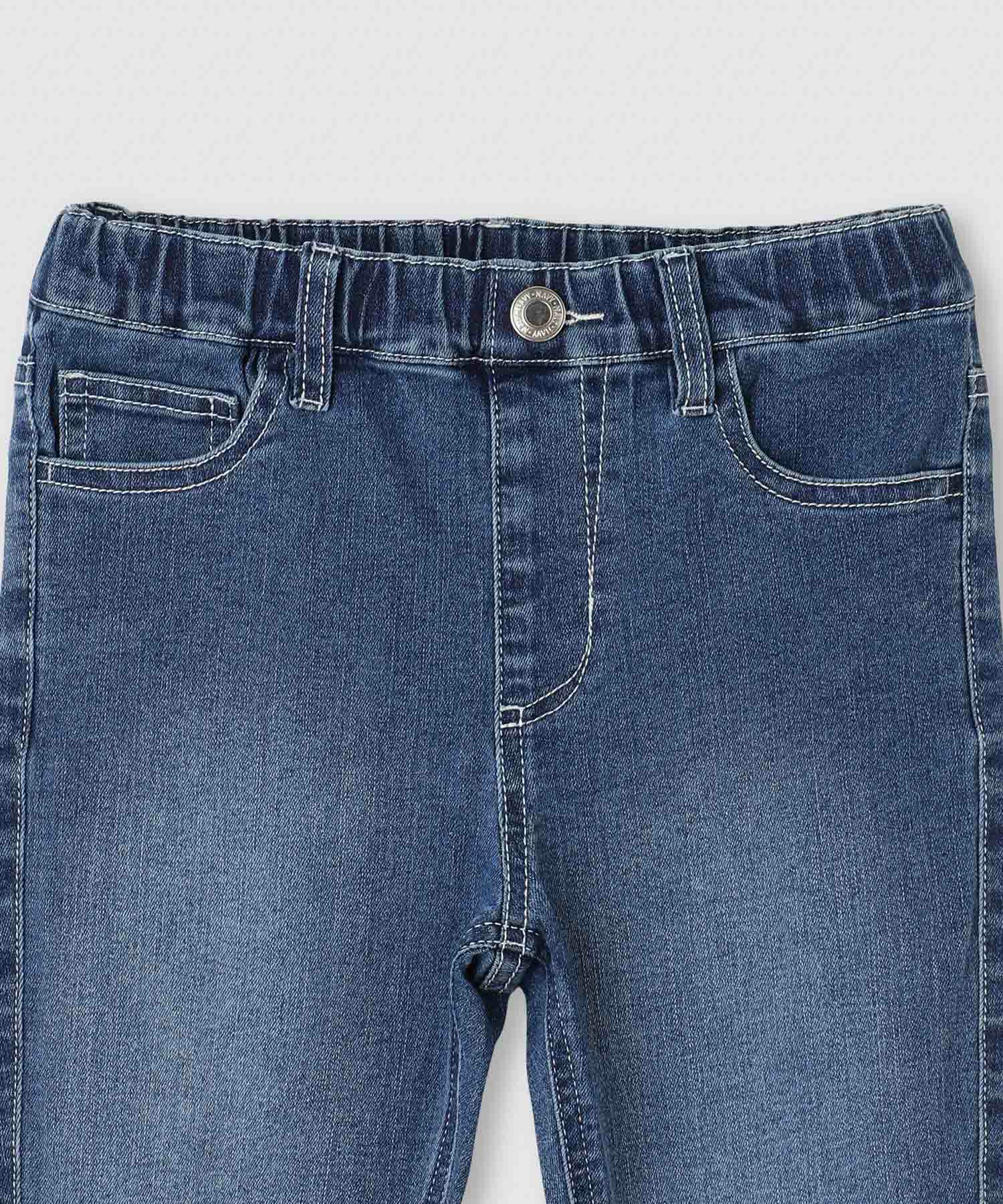 NAVY  のびるモン ストレッチデニムスキニーウエストギャザーパンツ キッズ商品画像-5