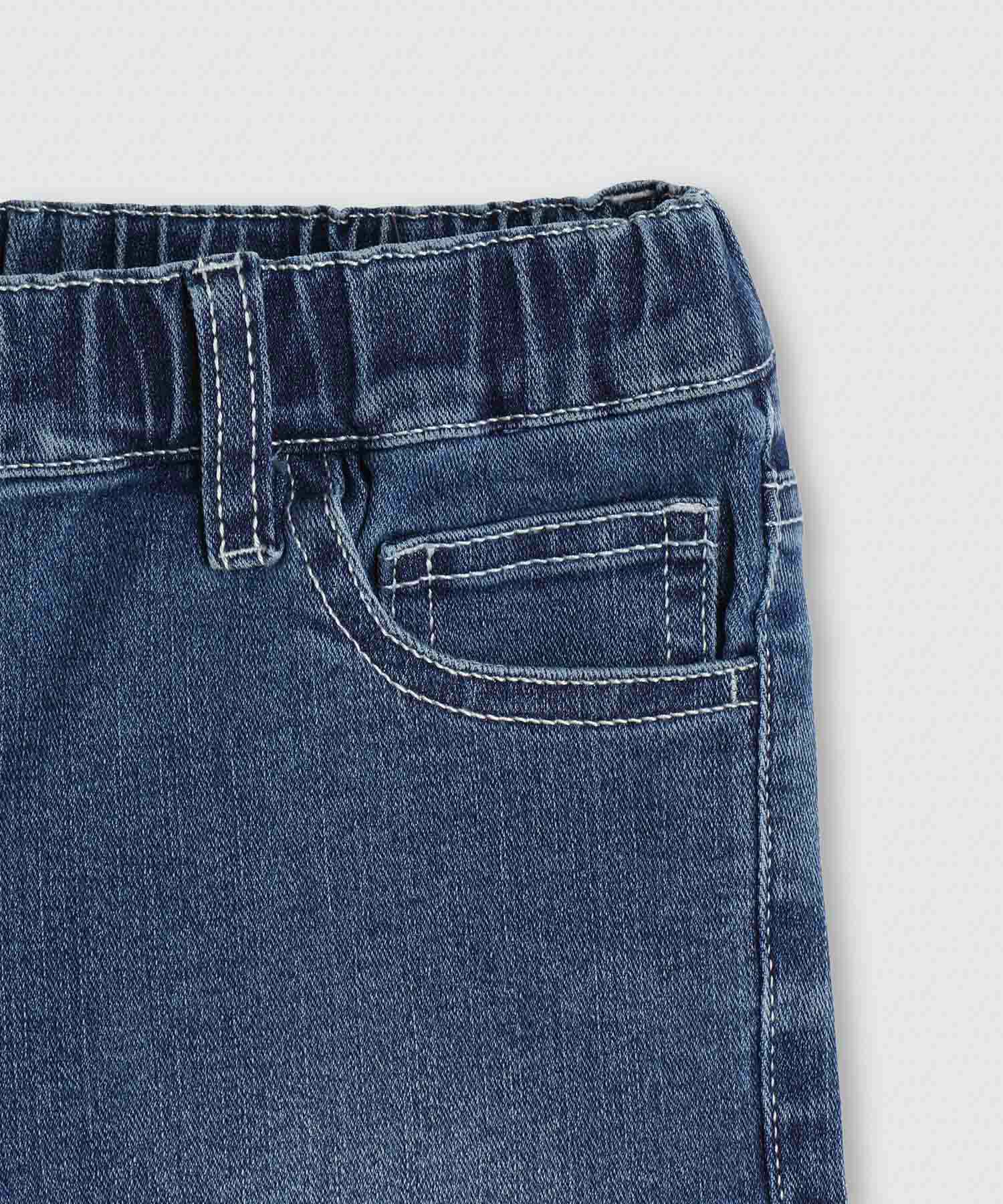 NAVY  のびるモン ストレッチデニムスキニーウエストギャザーパンツ キッズ商品画像-6