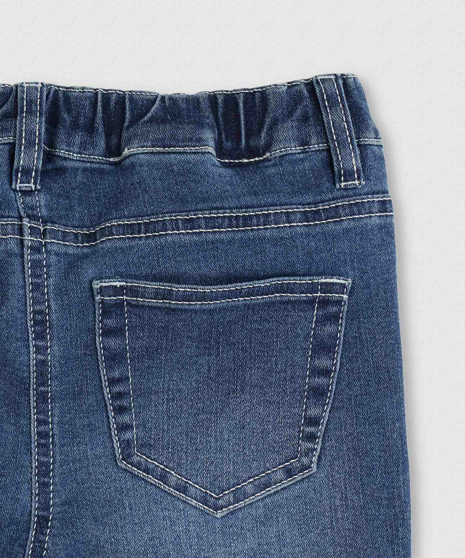 NAVY  のびるモン ストレッチデニムスキニーウエストギャザーパンツ キッズ商品画像-7