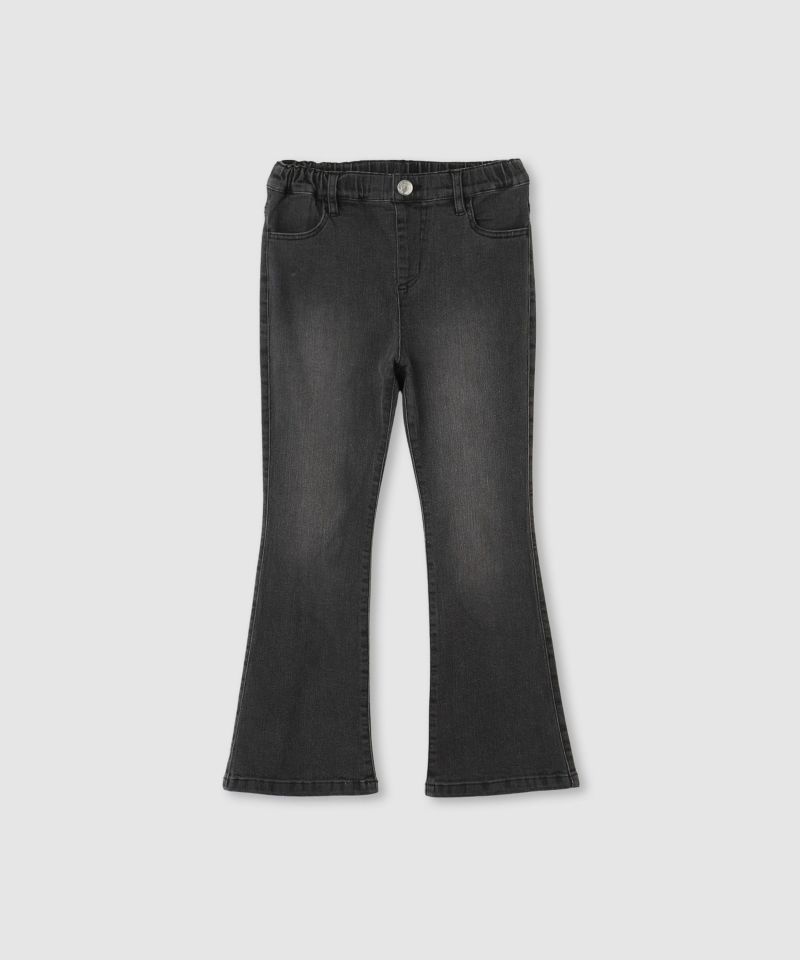 NAVY  のびるモン ストレッチデニムフレアウエストギャザーパンツ キッズ商品画像-2