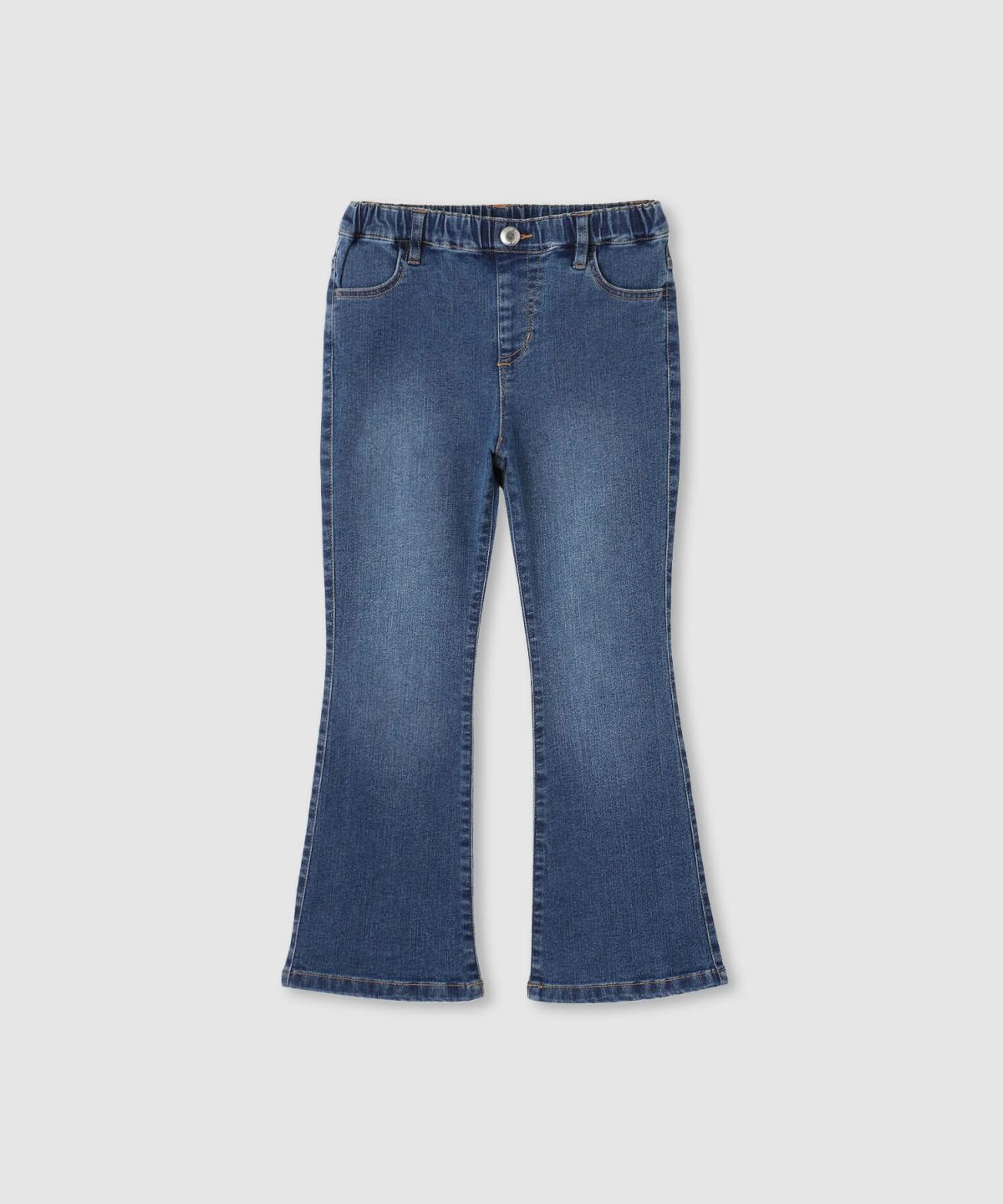 NAVY のびるモン ストレッチデニムフレアウエストギャザーパンツ キッズ