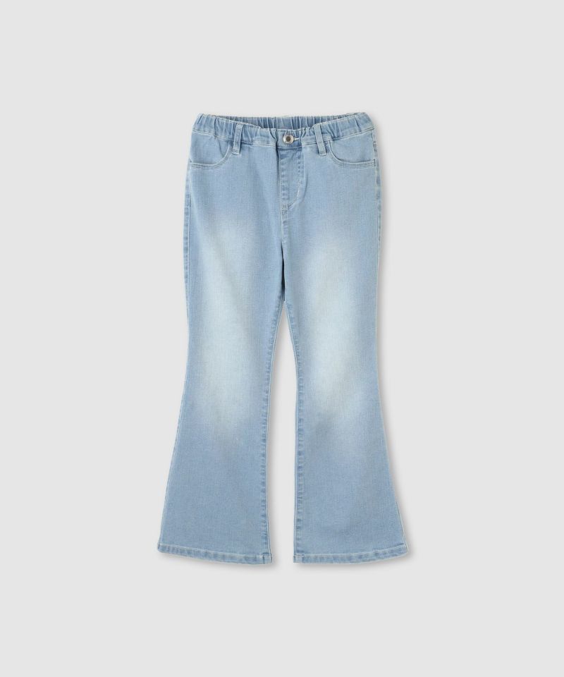 NAVY  のびるモン ストレッチデニムフレアウエストギャザーパンツ キッズ商品画像-4