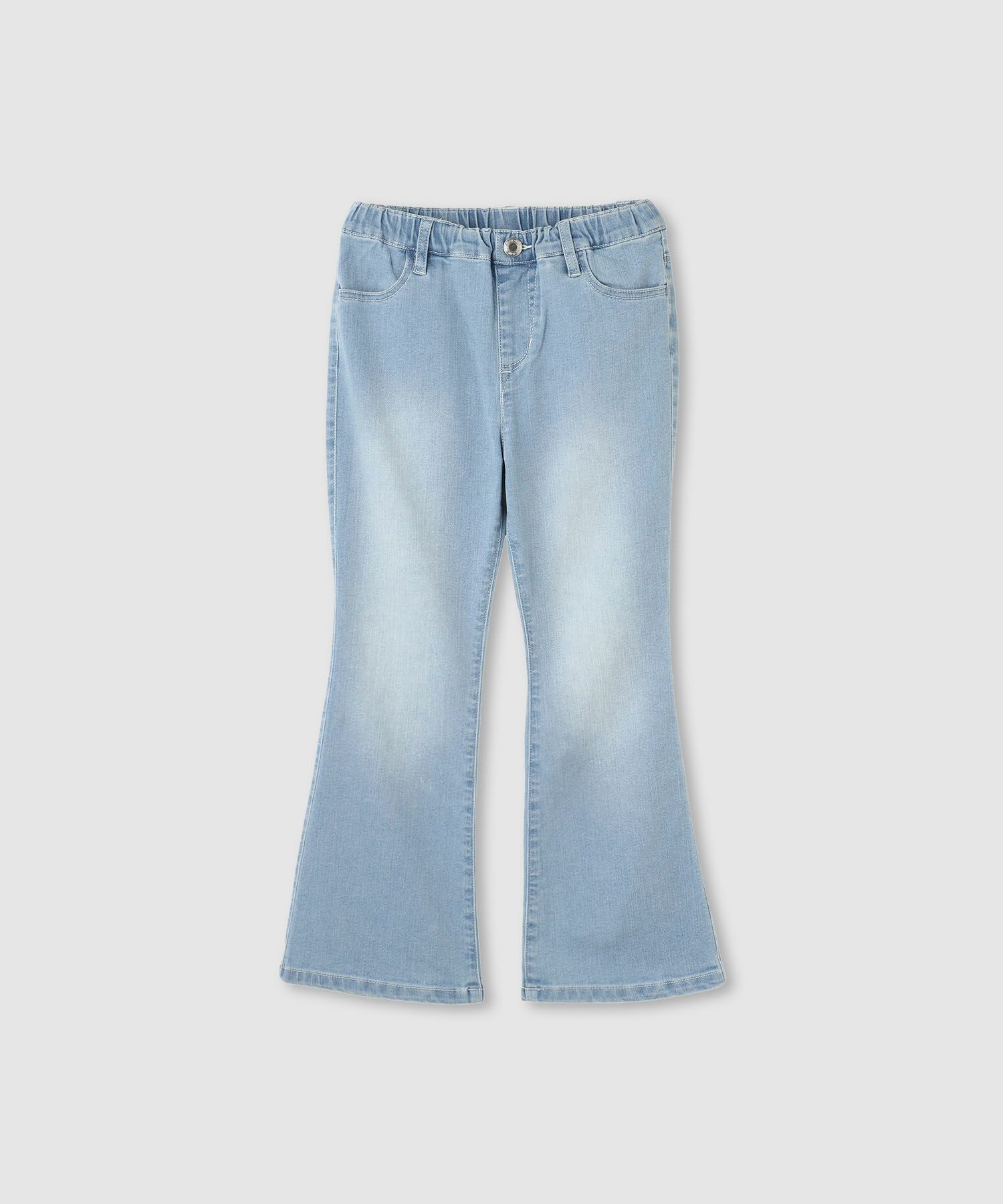 NAVY のびるモン ストレッチデニムフレアウエストギャザーパンツ キッズ