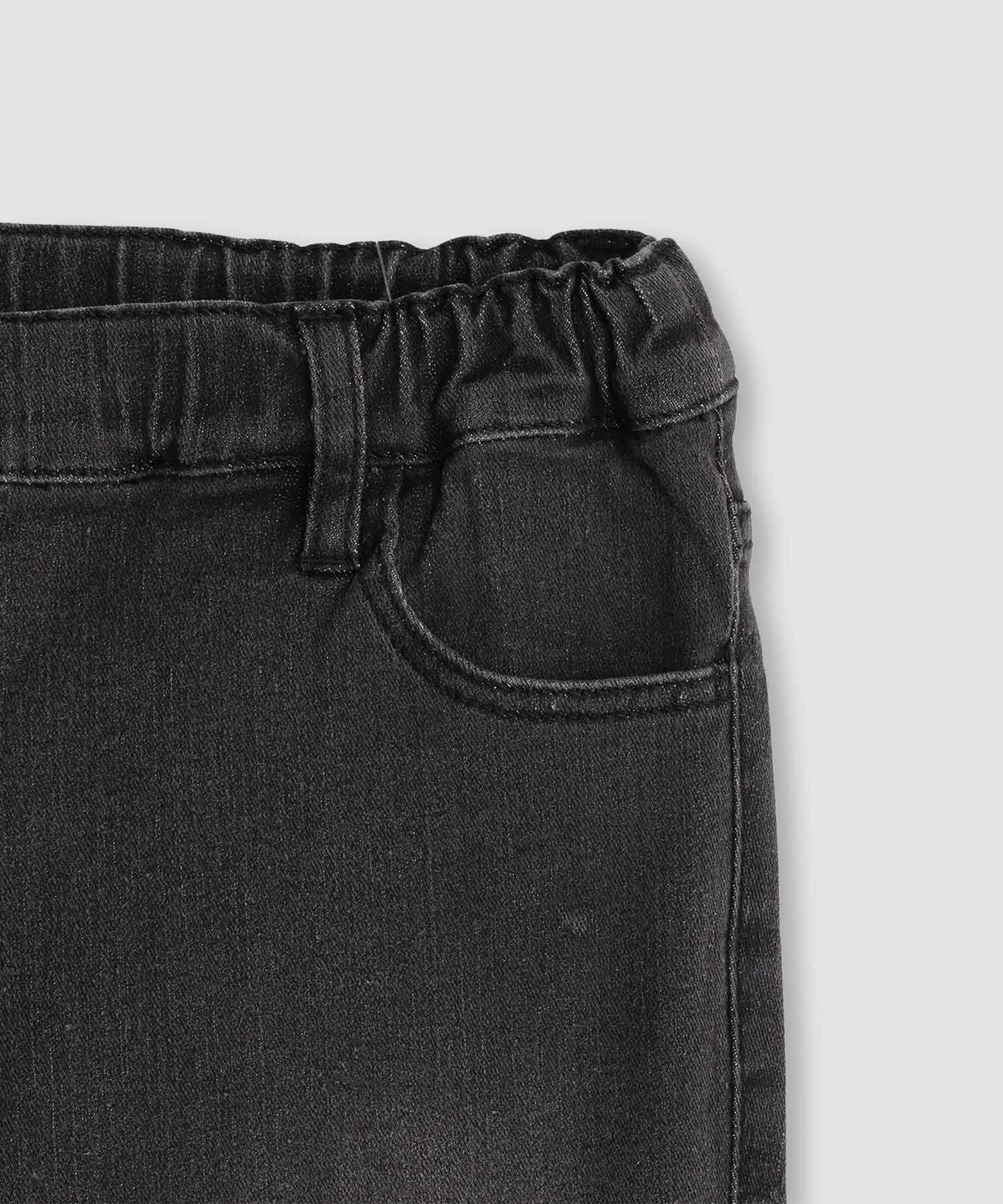 NAVY  のびるモン ストレッチデニムフレアウエストギャザーパンツ キッズ商品画像-7