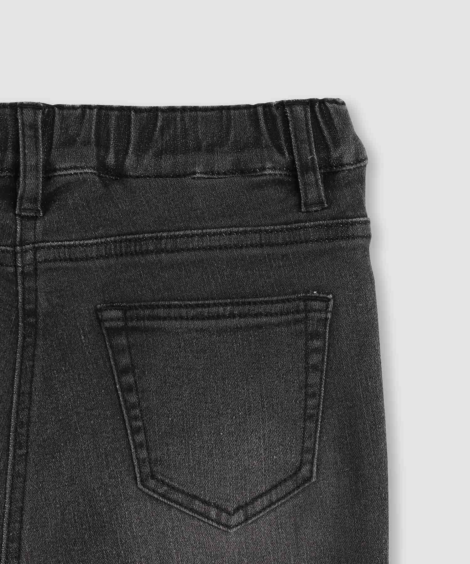 NAVY のびるモン ストレッチデニムフレアウエストギャザーパンツ キッズ