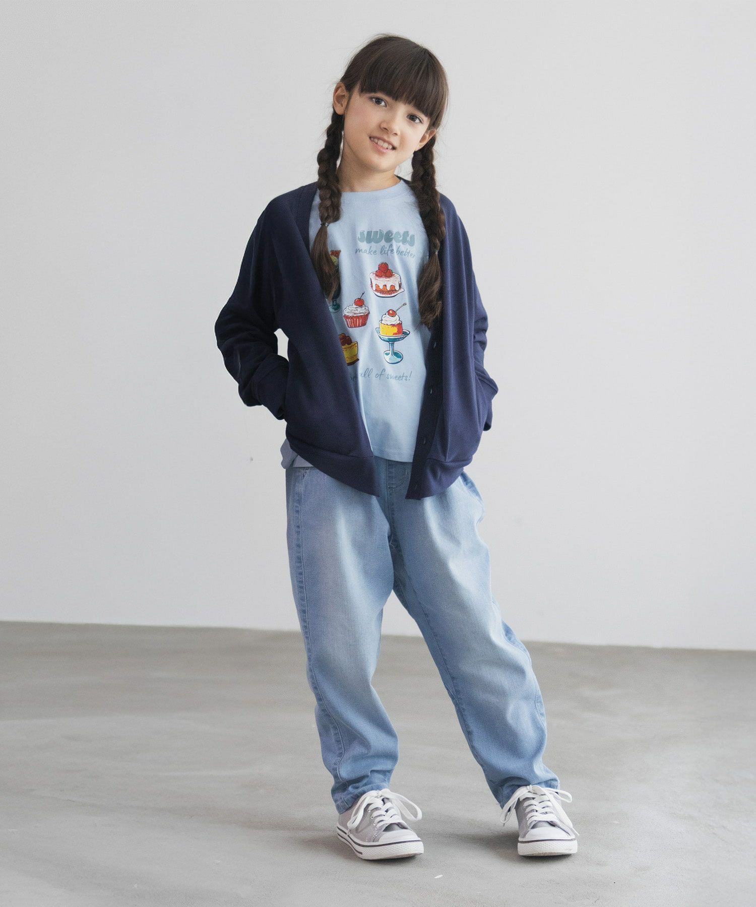 NAVY  のびるモン ストレッチデニムペグトップパンツ キッズ商品サムネイル-11