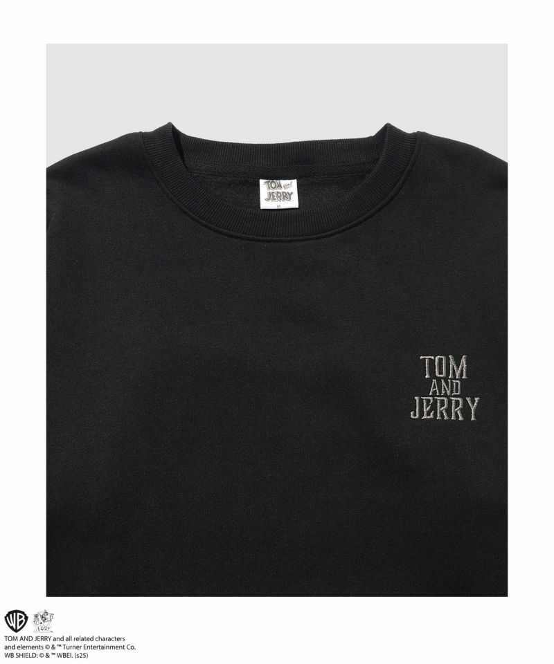 Tom and Jerry ジェリー タフィー 合皮刺繍トレーナー メンズ商品画像-4